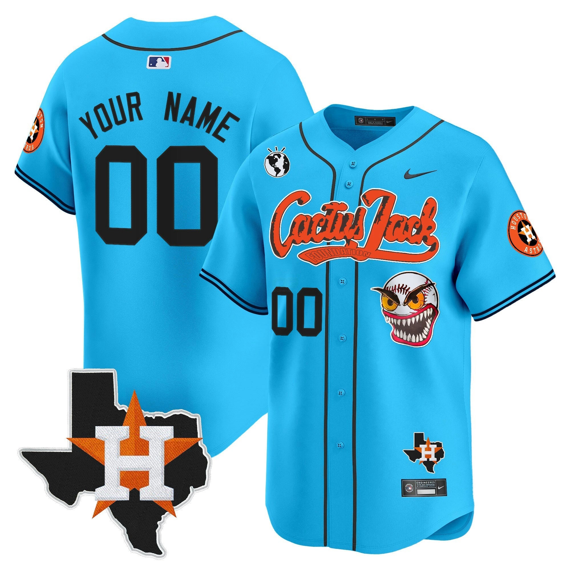 Camisa MLB Houston Cactus Jack Patch Vapor Premier Limited Jersey V12 – Stitched