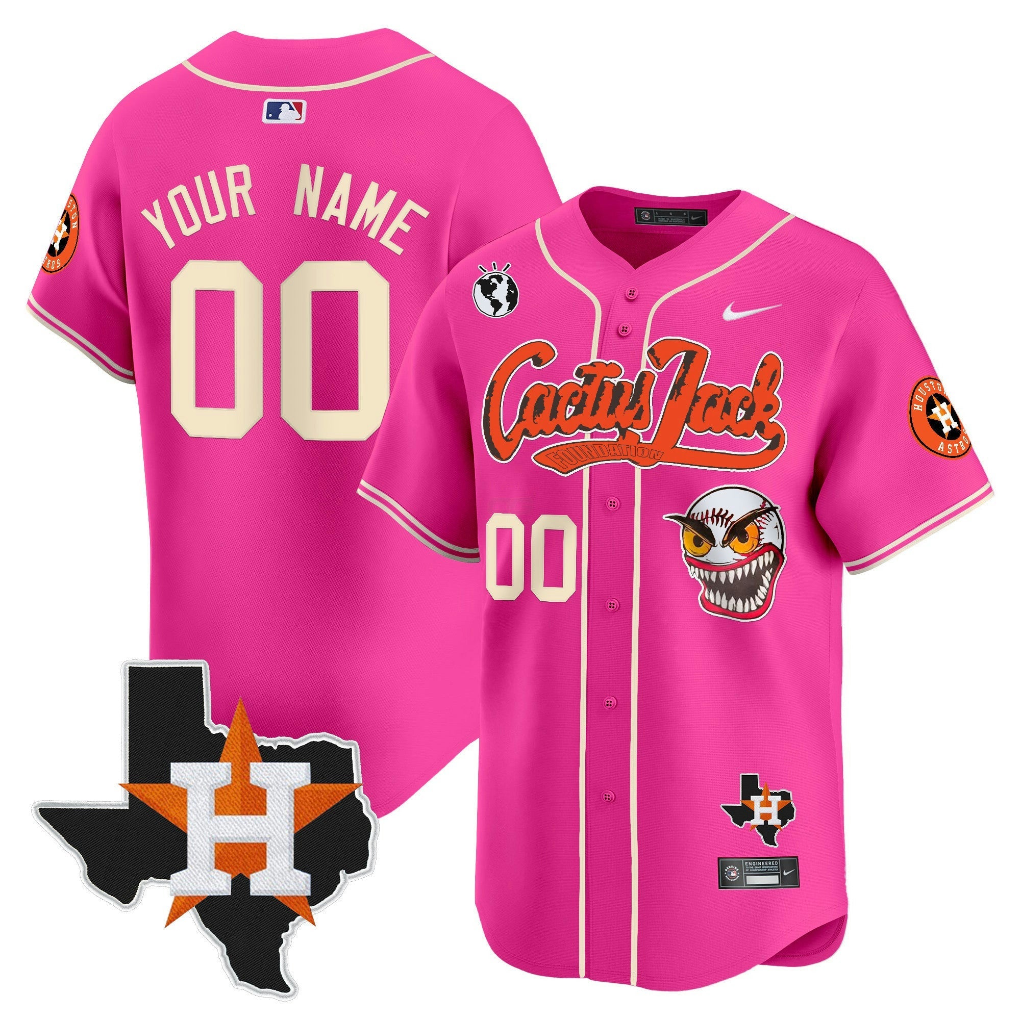 Camisa MLB Houston Cactus Jack Patch Vapor Premier Limited Jersey V12 – Stitched