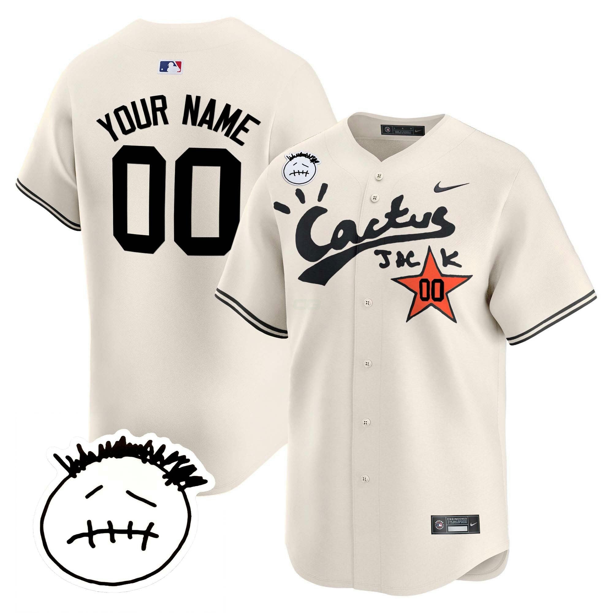Camisa MLB Houston Cactus Jack Patch Vapor Premier Limited Jersey V4 – Stitched