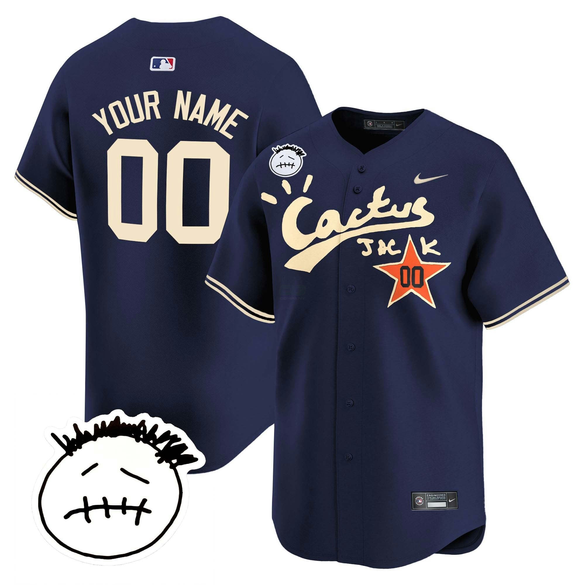 Camisa MLB Houston Cactus Jack Patch Vapor Premier Limited Jersey V5 – Stitched
