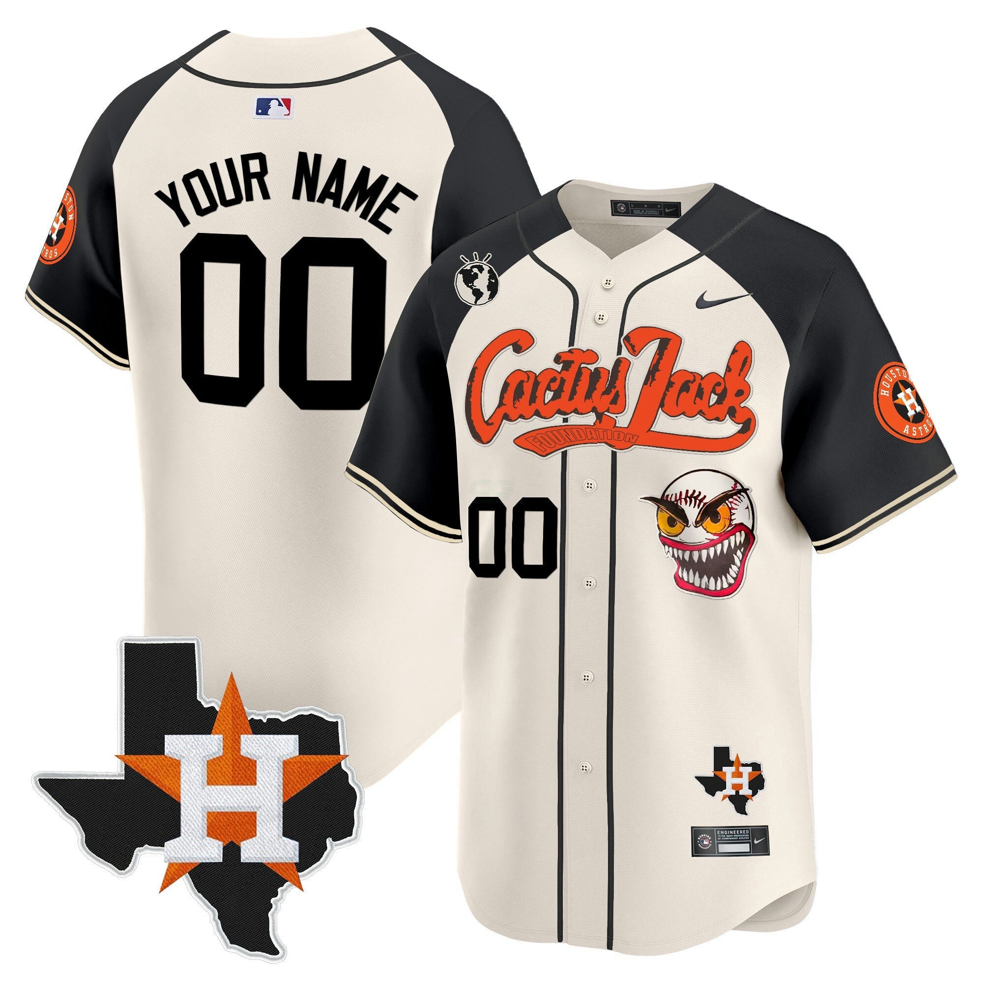 Camisa MLB Houston Cactus Jack Patch Vapor Premier Limited Jersey V6 – Stitched