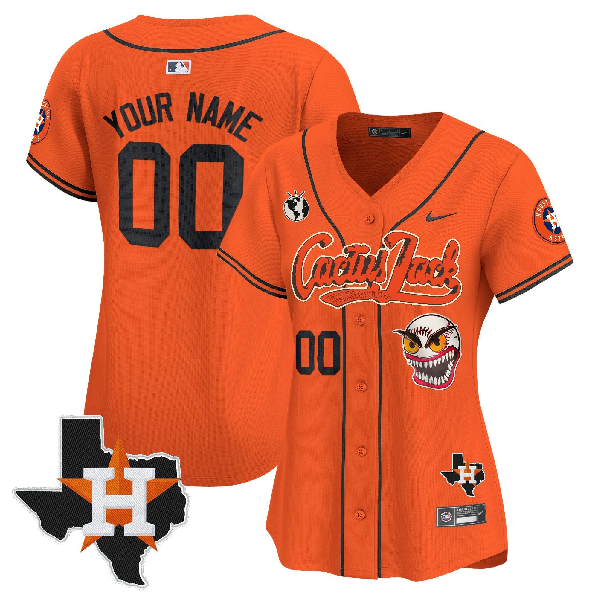 Camisa MLB Houston Cactus Jack Patch Vapor Premier Limited Jersey V6 – Stitched