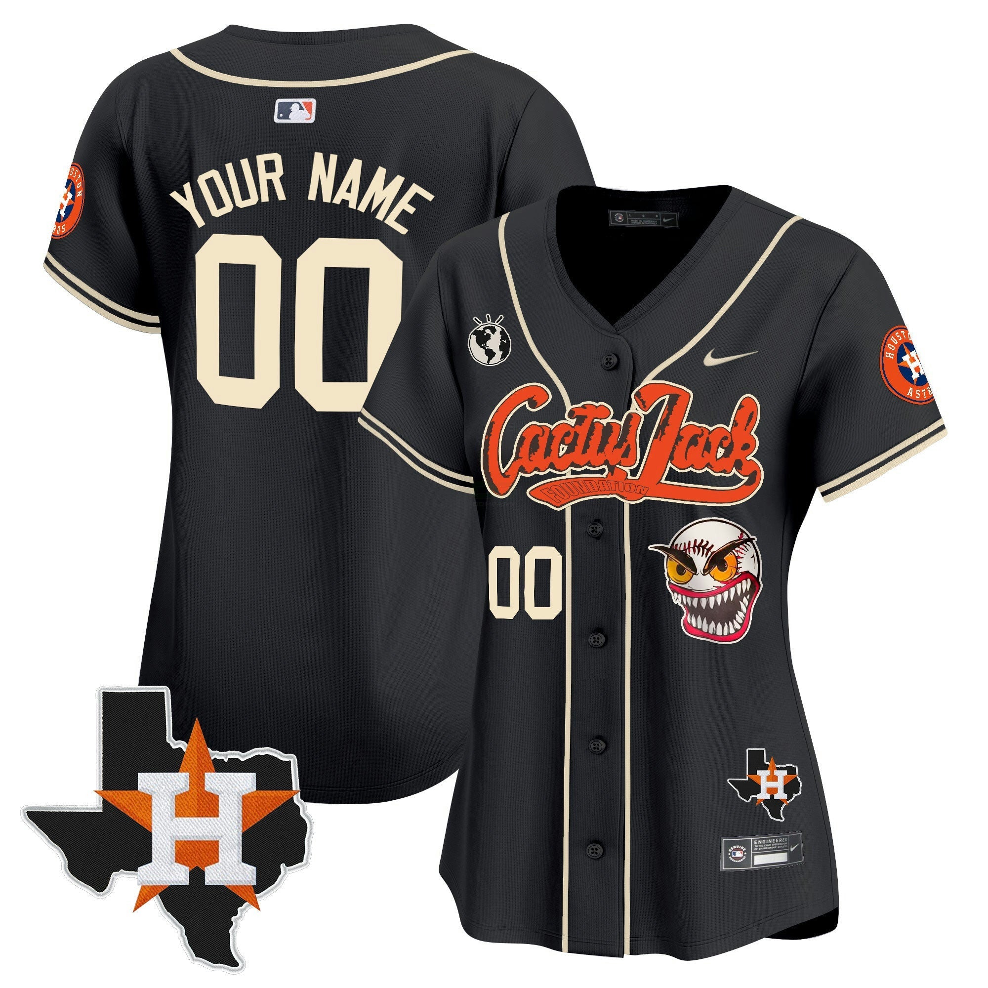 Camisa MLB Houston Cactus Jack Patch Vapor Premier Limited Jersey V6 – Stitched