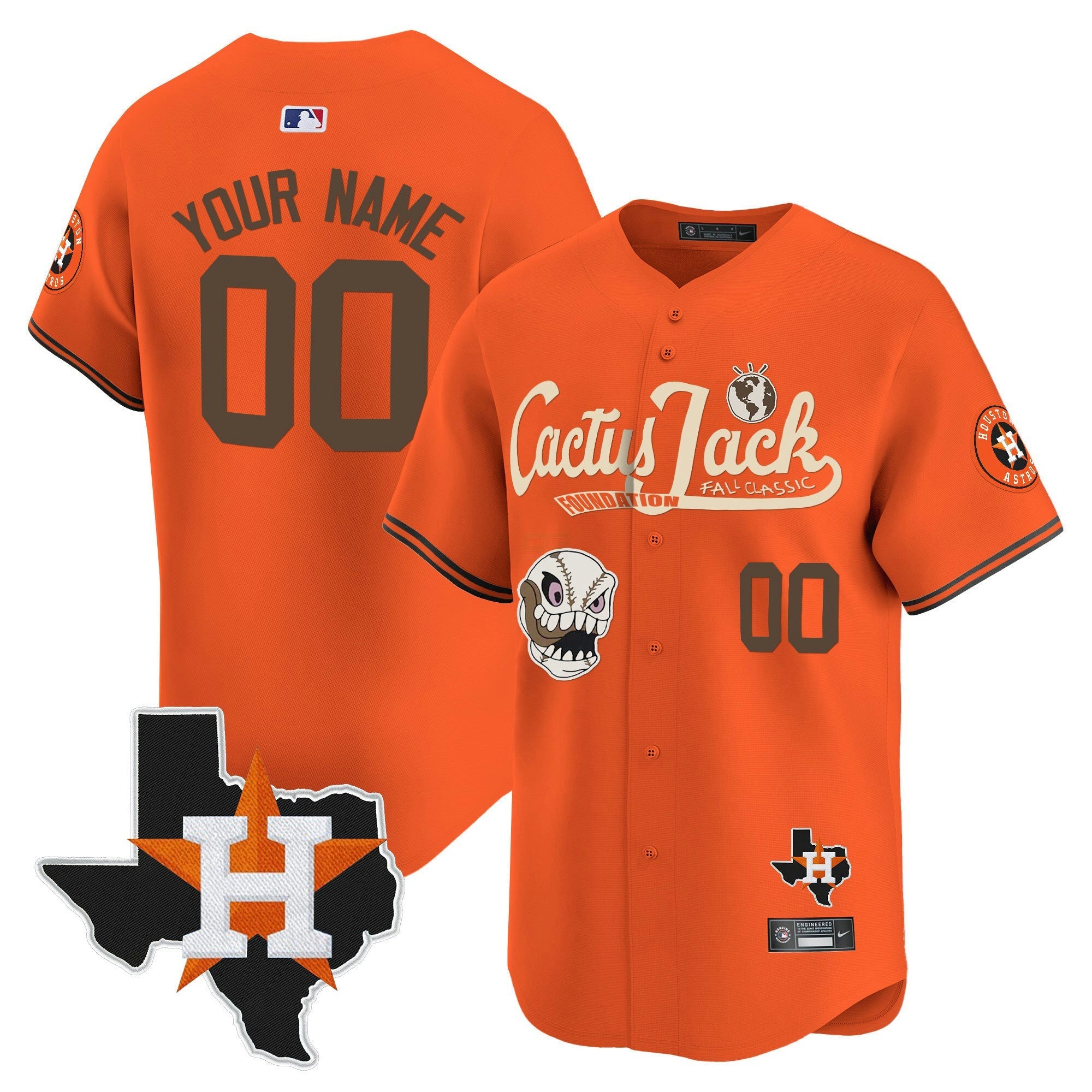Camisa MLB Houston Cactus Jack Patch Vapor Premier Limited Jersey V8 – Stitched