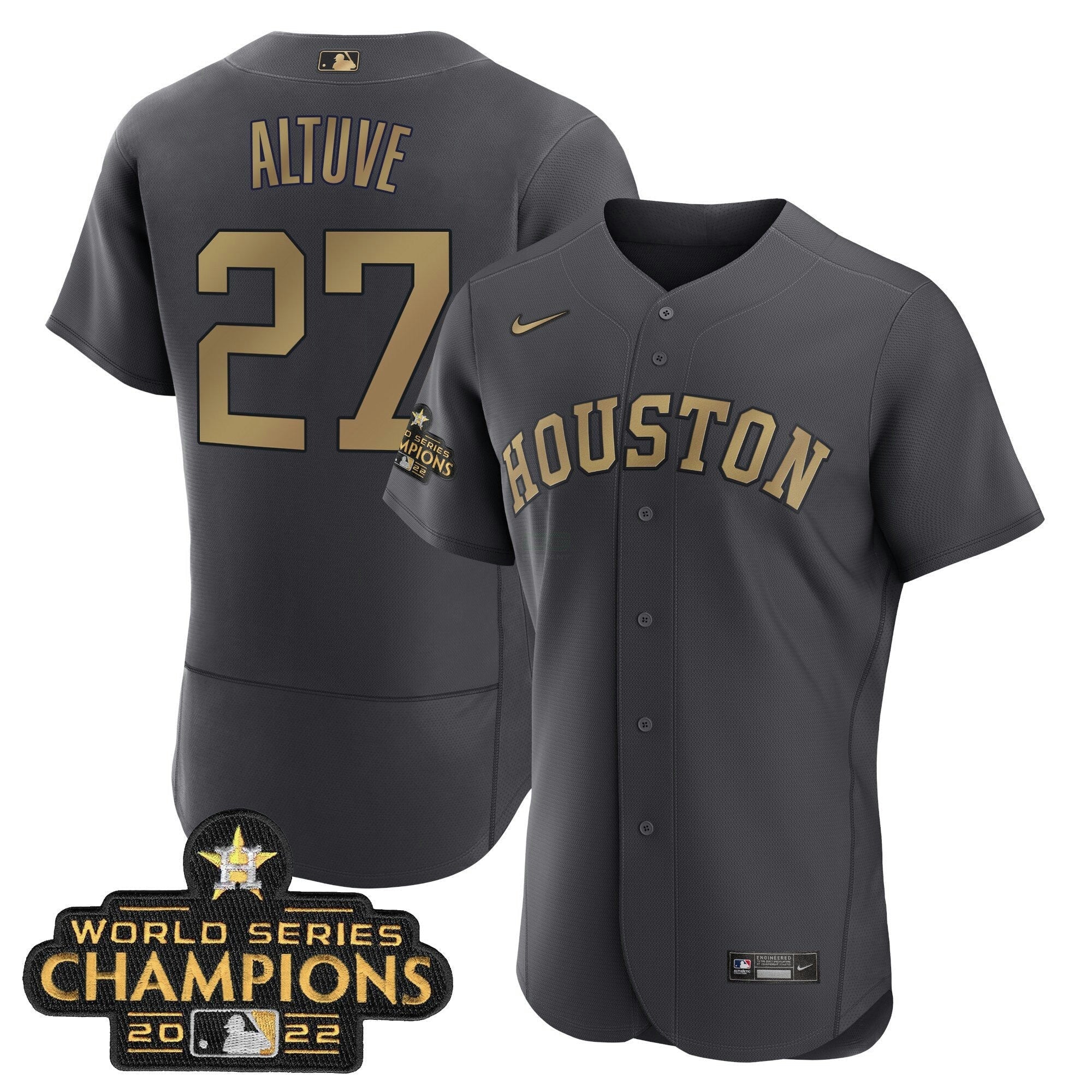 Camisa MLB Houston Charcoal 2023 Champions Jersey