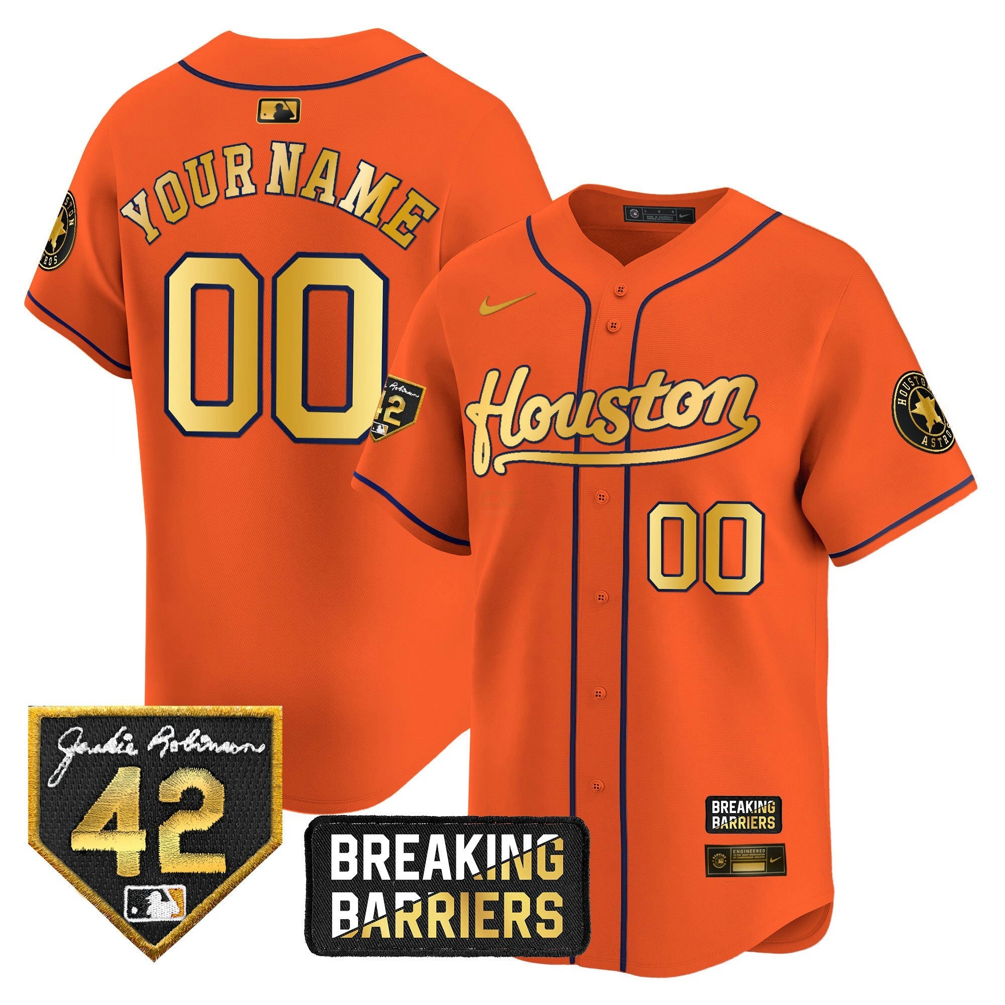 Camisa MLB Houston Jackie Robinson Breaking Barriers Patch Vapor Premier Limited Jersey