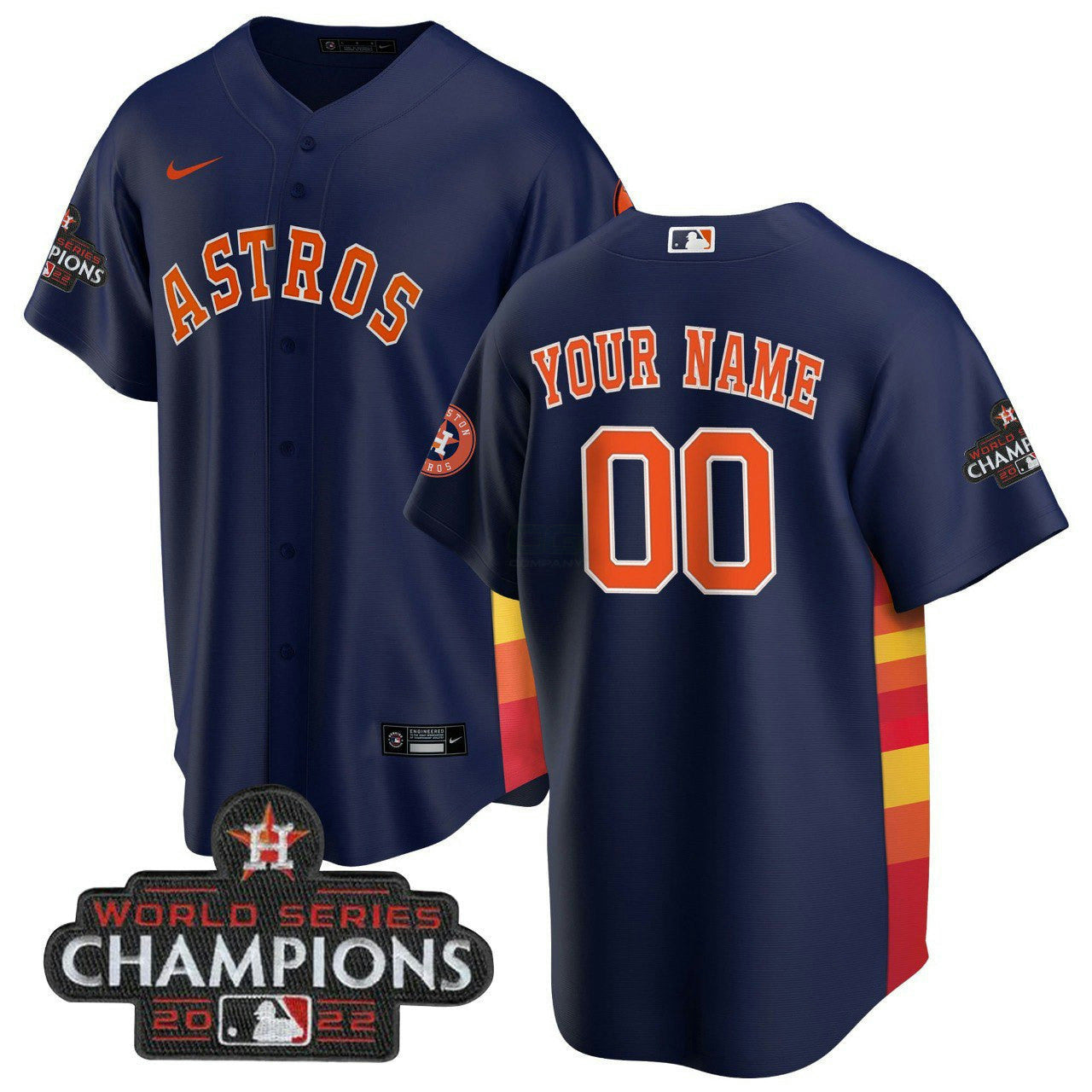 Camisa MLB Houston Navy Custom Name and Number Jersey - Azul Marinho