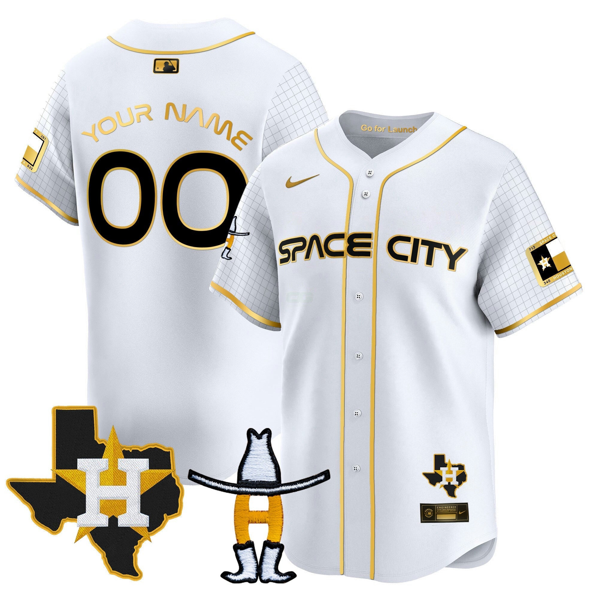 Camisa MLB Houston Space City Texas Patch Vapor Premier Limited Jersey