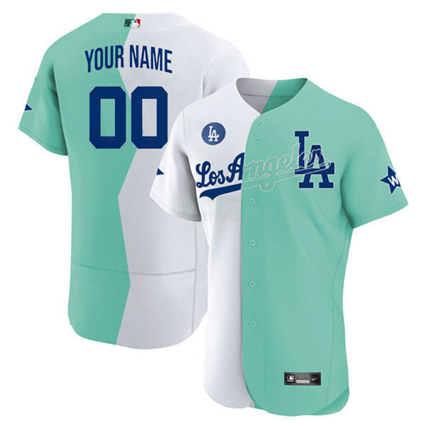 Camisa MLB Los Angeles Branca Verde 2022 All-Star Celebrity Softball Game Split Custom Name and Number Jersey
