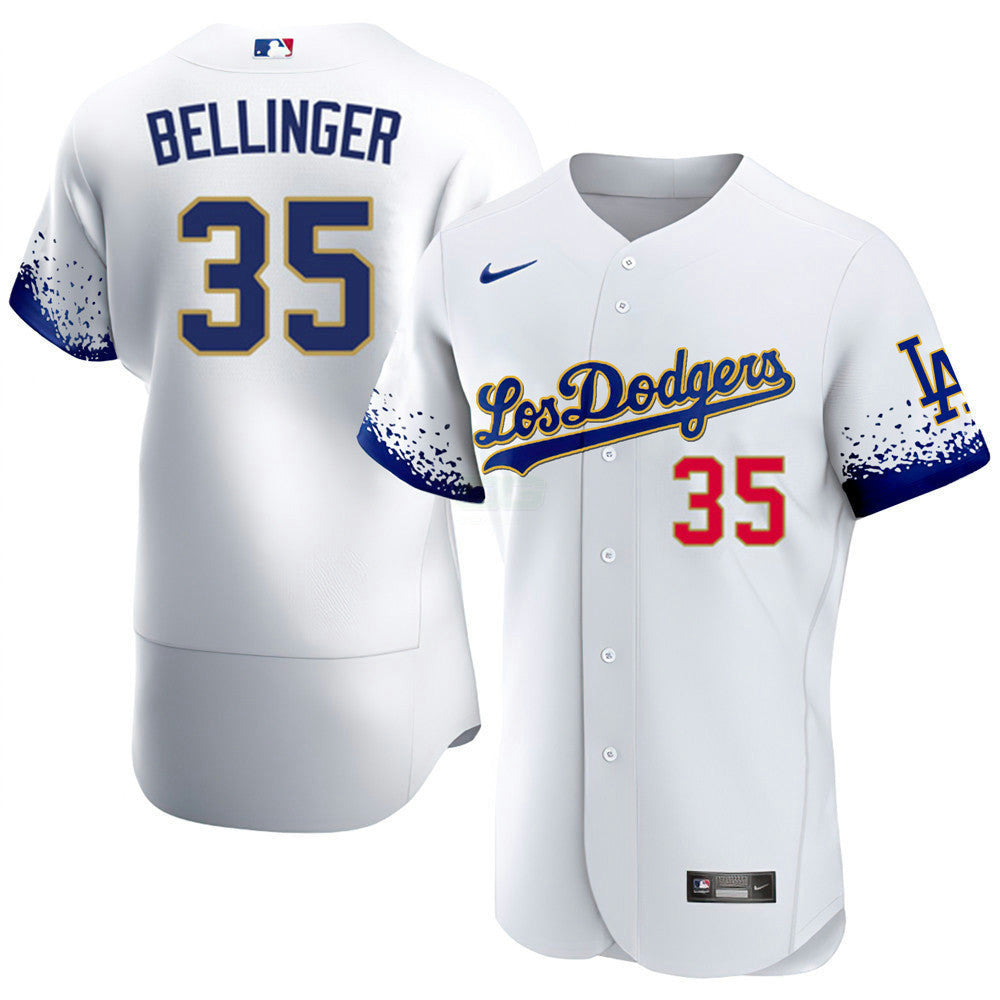 Camisa MLB Los Angeles City Connect Branca Dourada Jersey