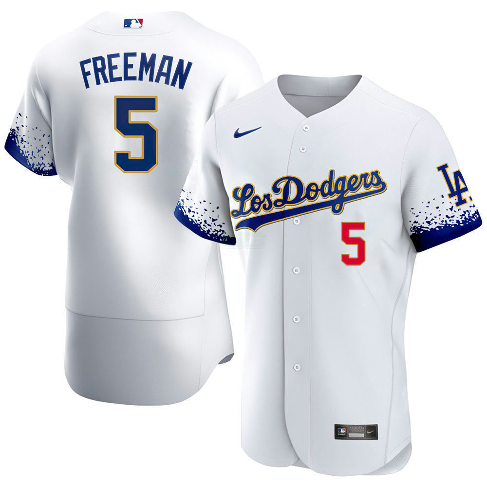 Camisa MLB Los Angeles City Connect Branca Dourada Jersey