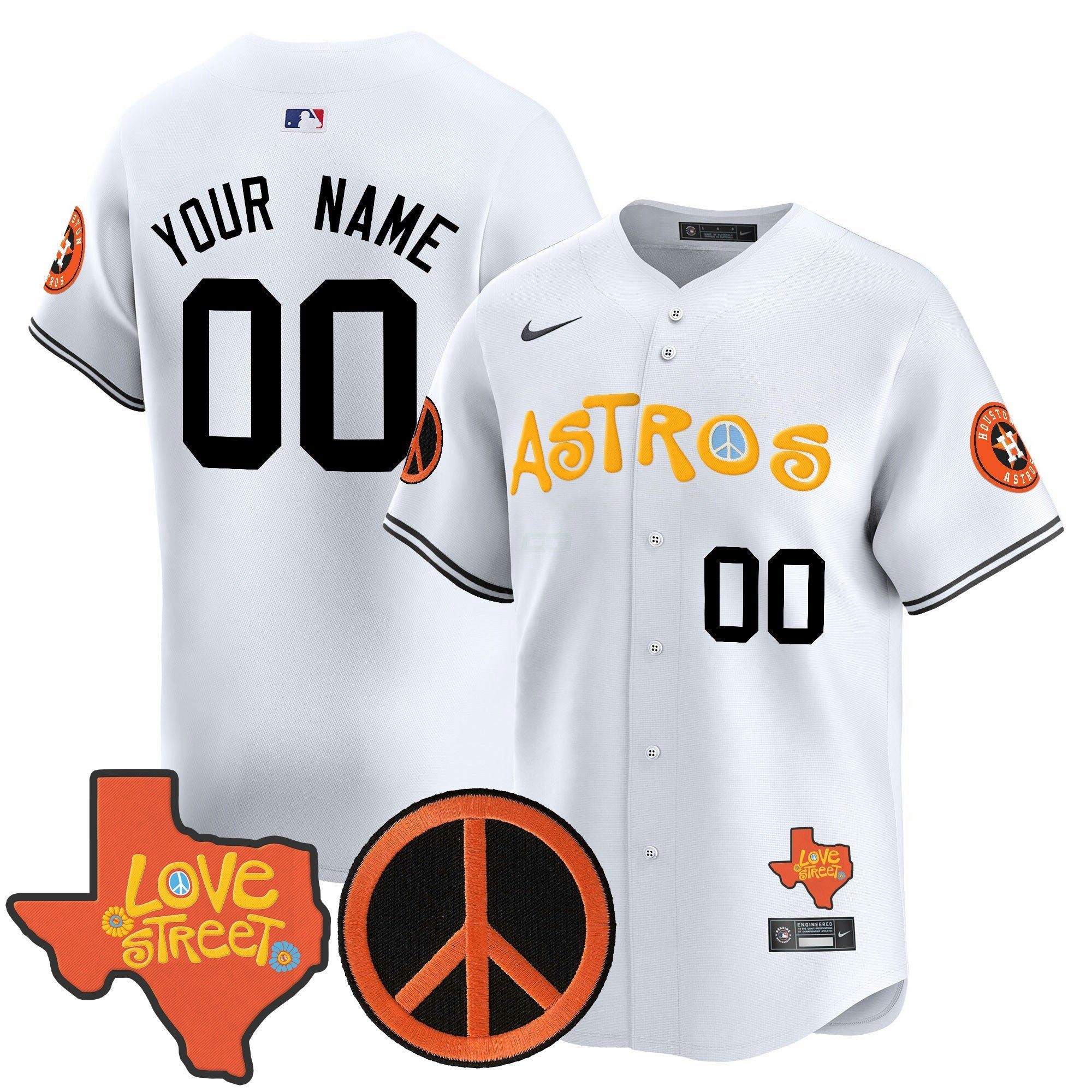 Camisa MLB Love Street & Peace Sign Patch Vapor Premier Limited Jersey