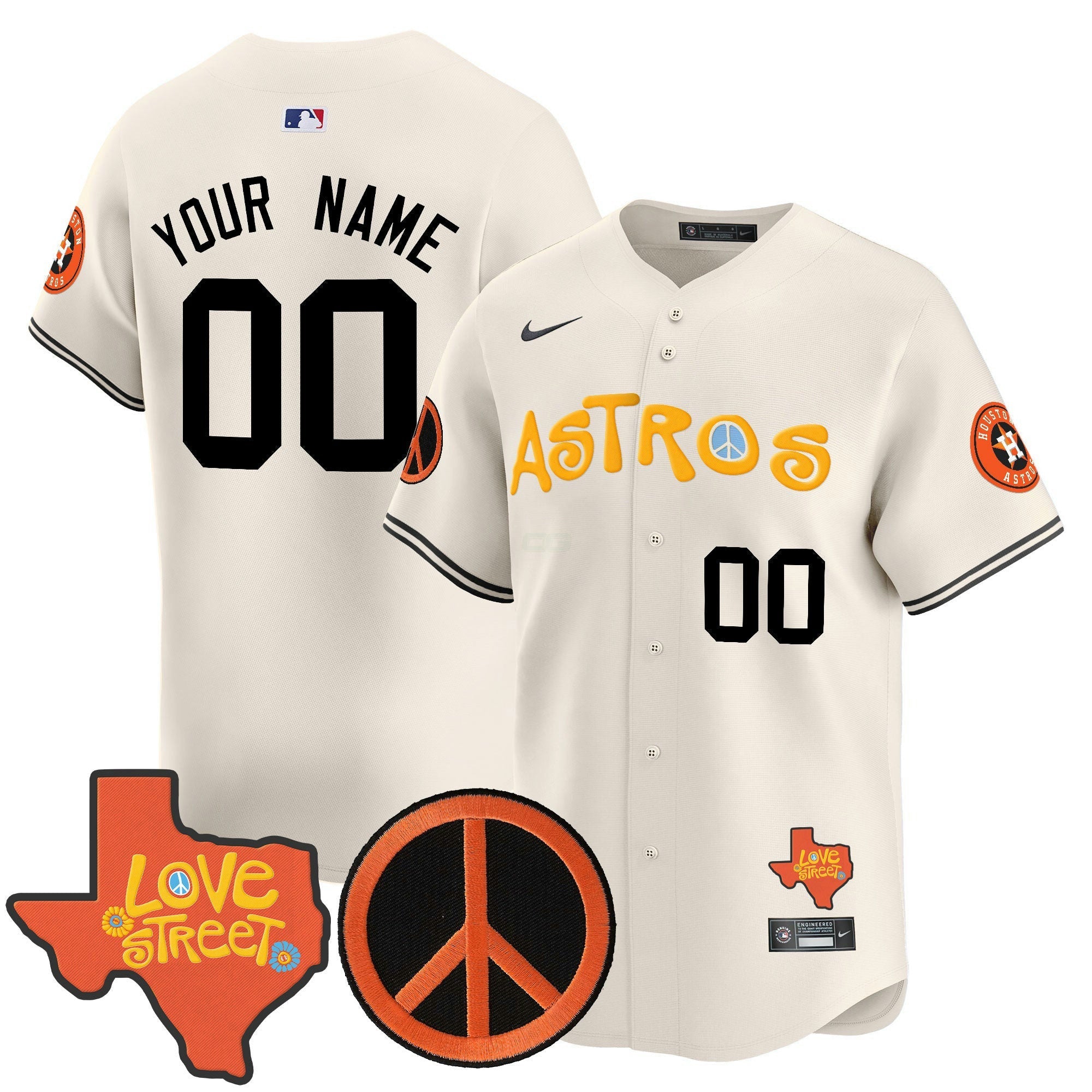 Camisa MLB Love Street & Peace Sign Patch Vapor Premier Limited Jersey