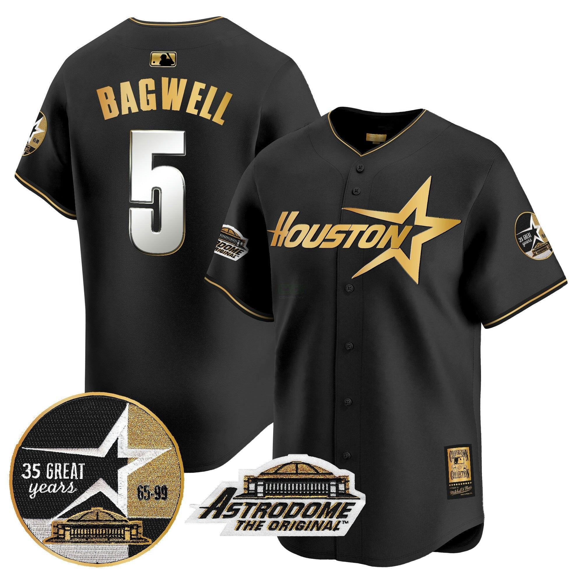 Camisa MLB Men’s 1999 Throwback 35th & Astrodome Patch Vapor Premier Limited Jersey V2