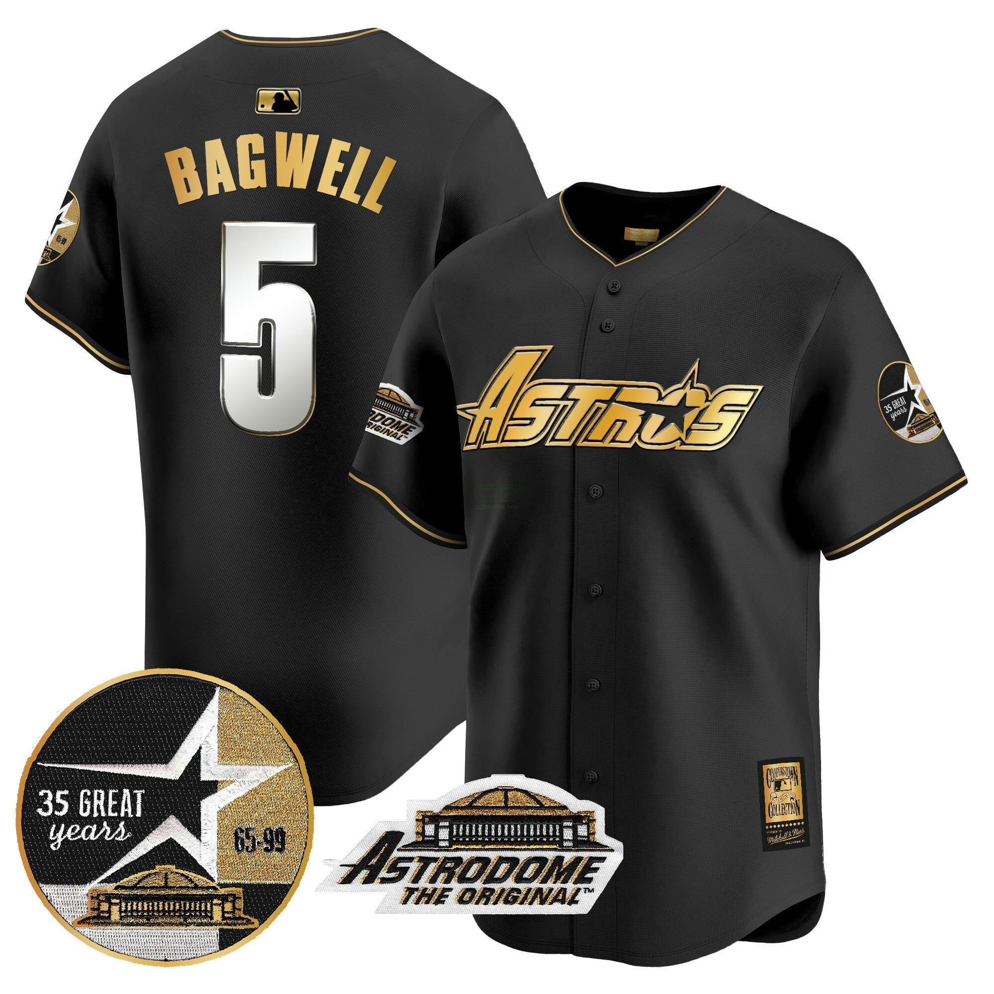 Camisa MLB Men’s 1999 Throwback 35th & Astrodome Patch Vapor Premier Limited Jersey V3