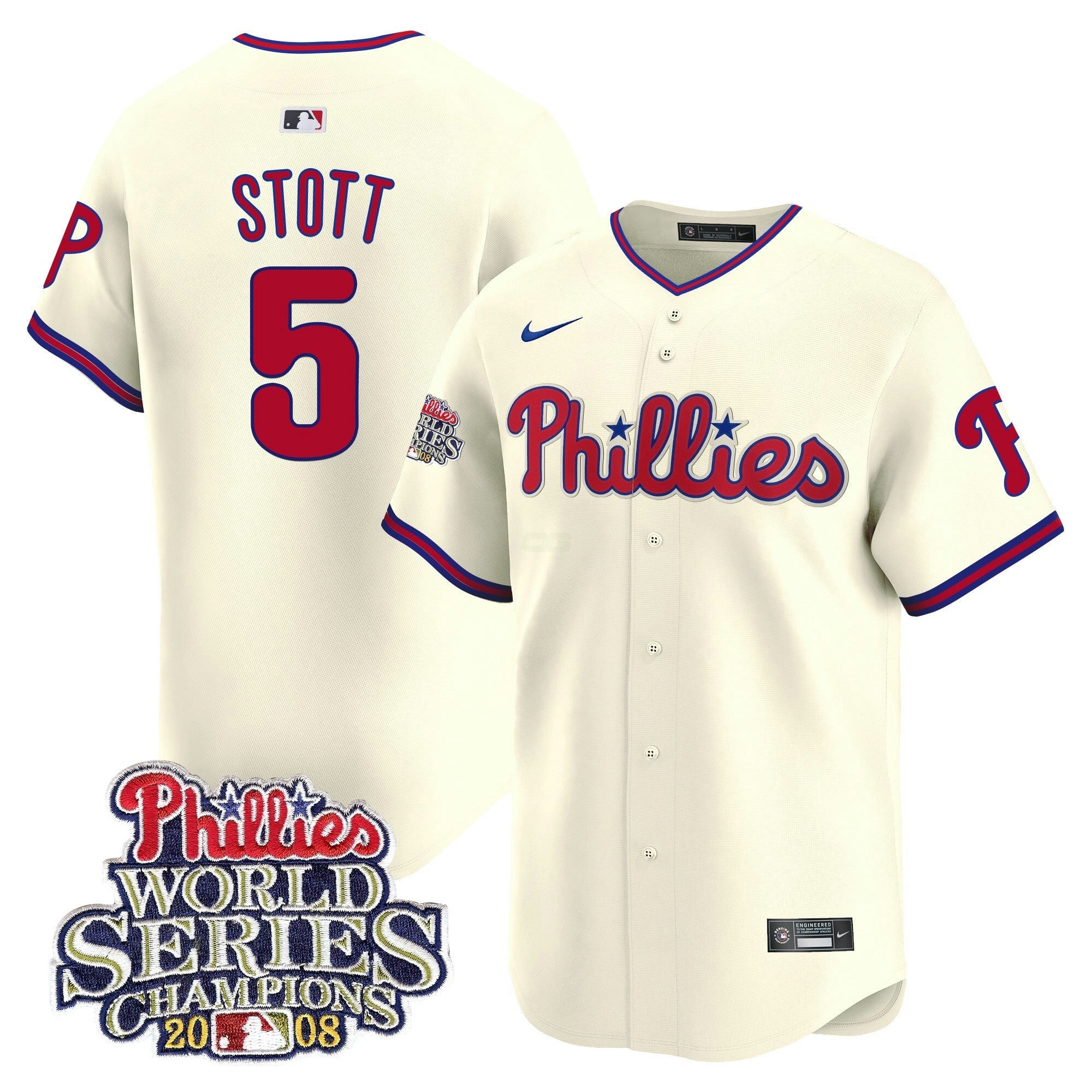 Camisa MLB Men’s 2008 World Series Champions Patch Vapor Premier Limited Jersey