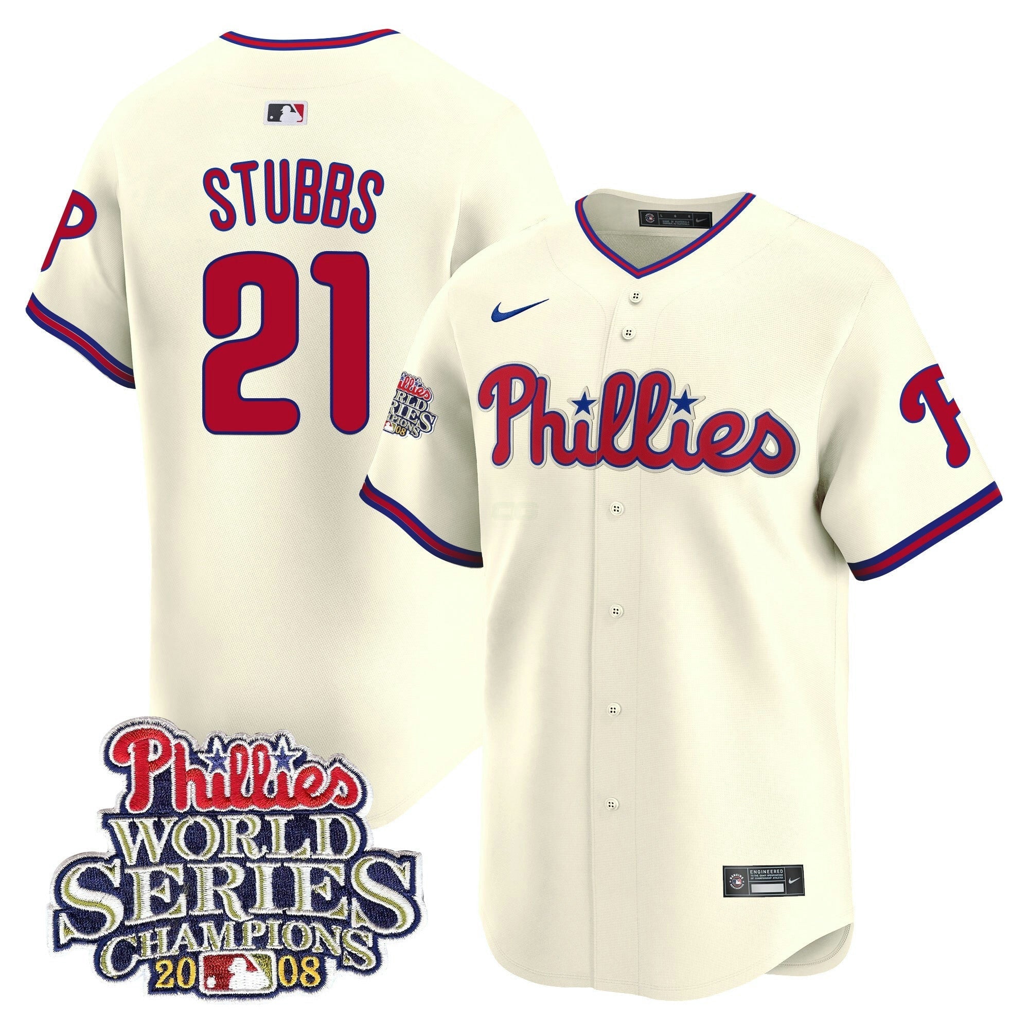 Camisa MLB Men’s 2008 World Series Champions Patch Vapor Premier Limited Jersey