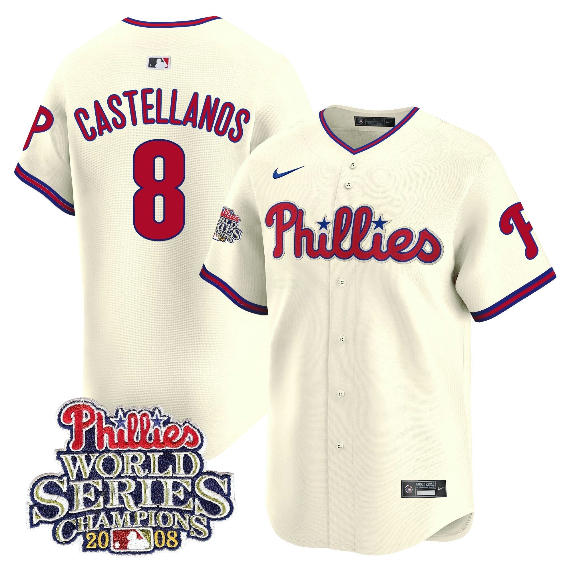 Camisa MLB Men’s 2008 World Series Champions Patch Vapor Premier Limited Jersey