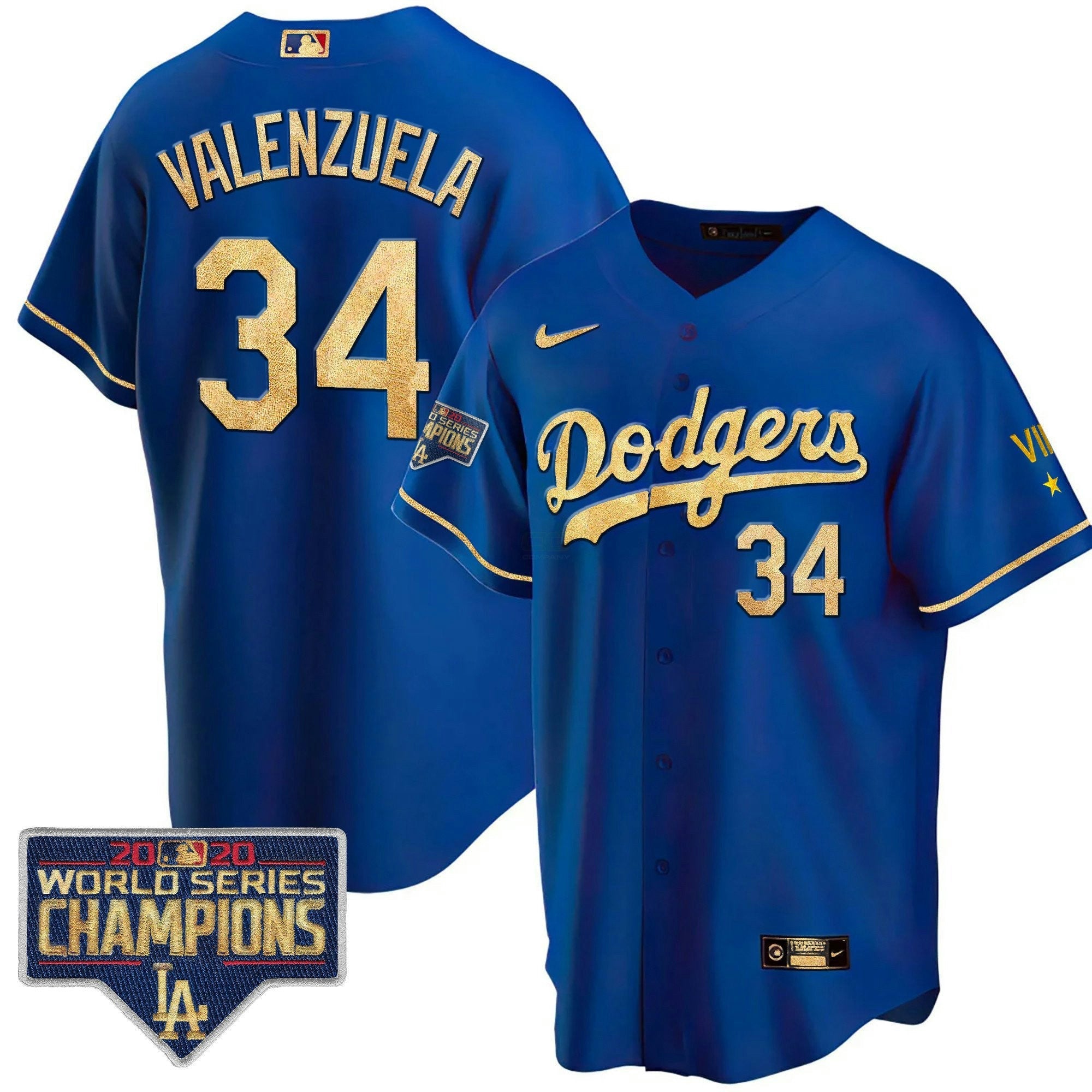 Camisa MLB Men’s 2020 World Series Champions Rush Dourada Jersey