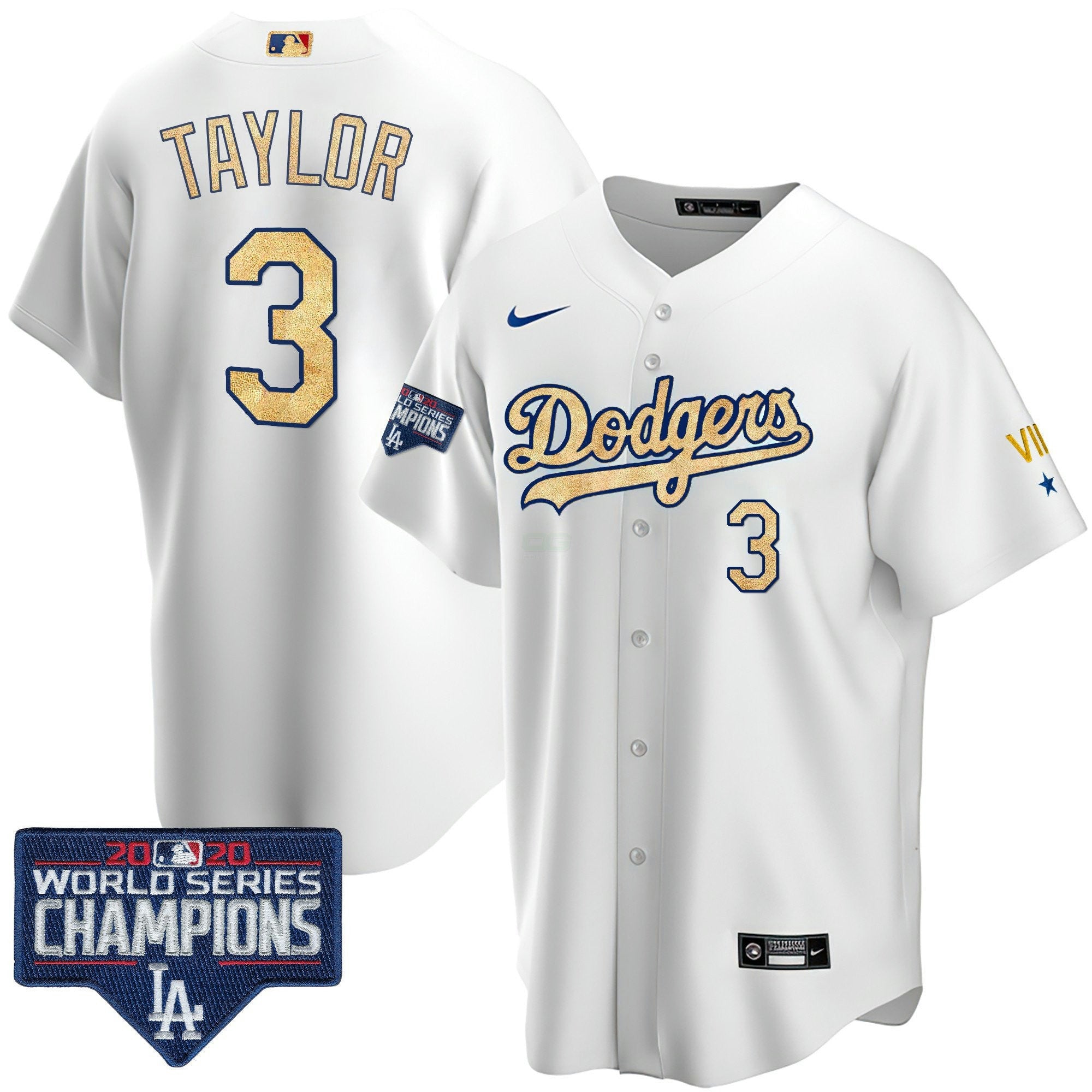 Camisa MLB Men’s 2020 World Series Champions Rush Dourada Jersey
