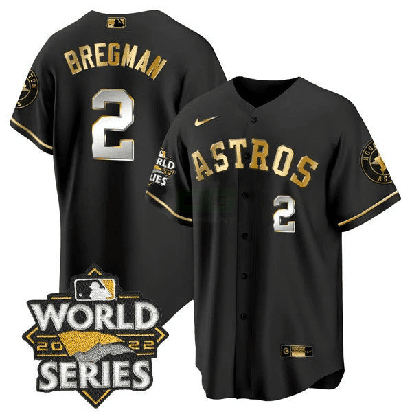 Camisa MLB Men’s 2022 World Series Dourada Trim Jersey