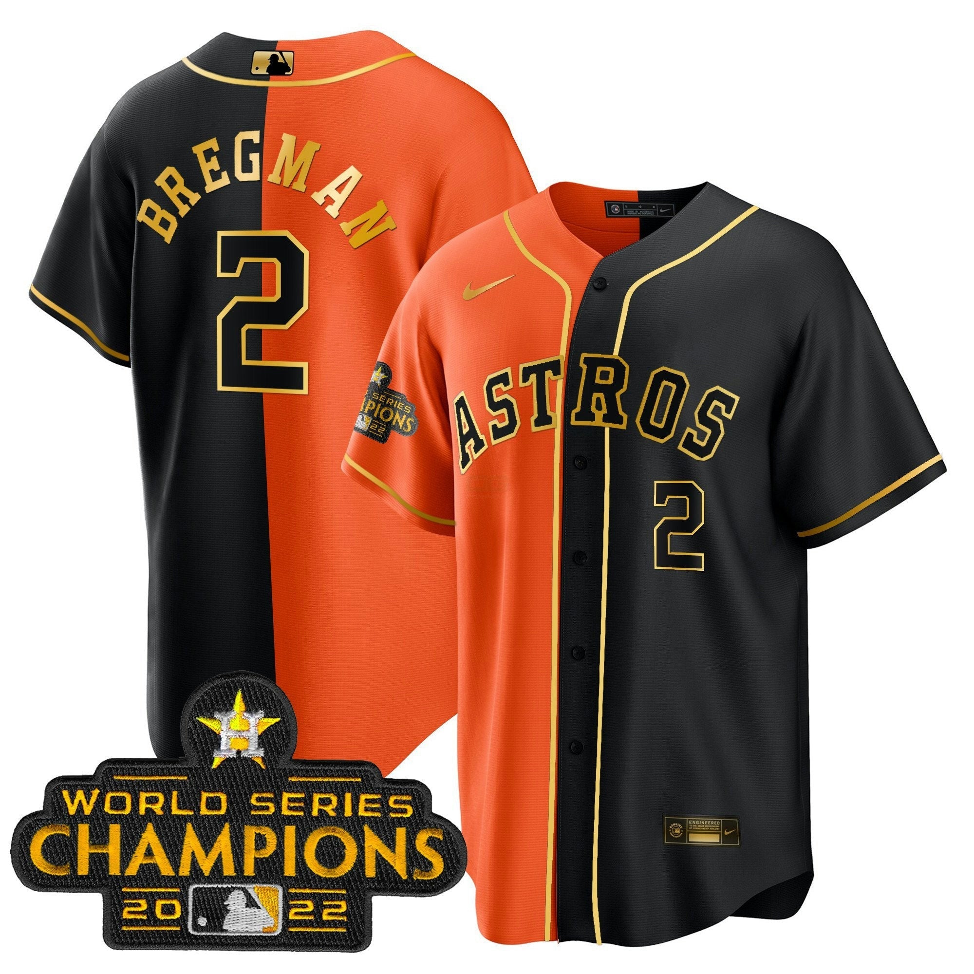 Camisa MLB Men’s 2023 Champions Dourada Split Jersey