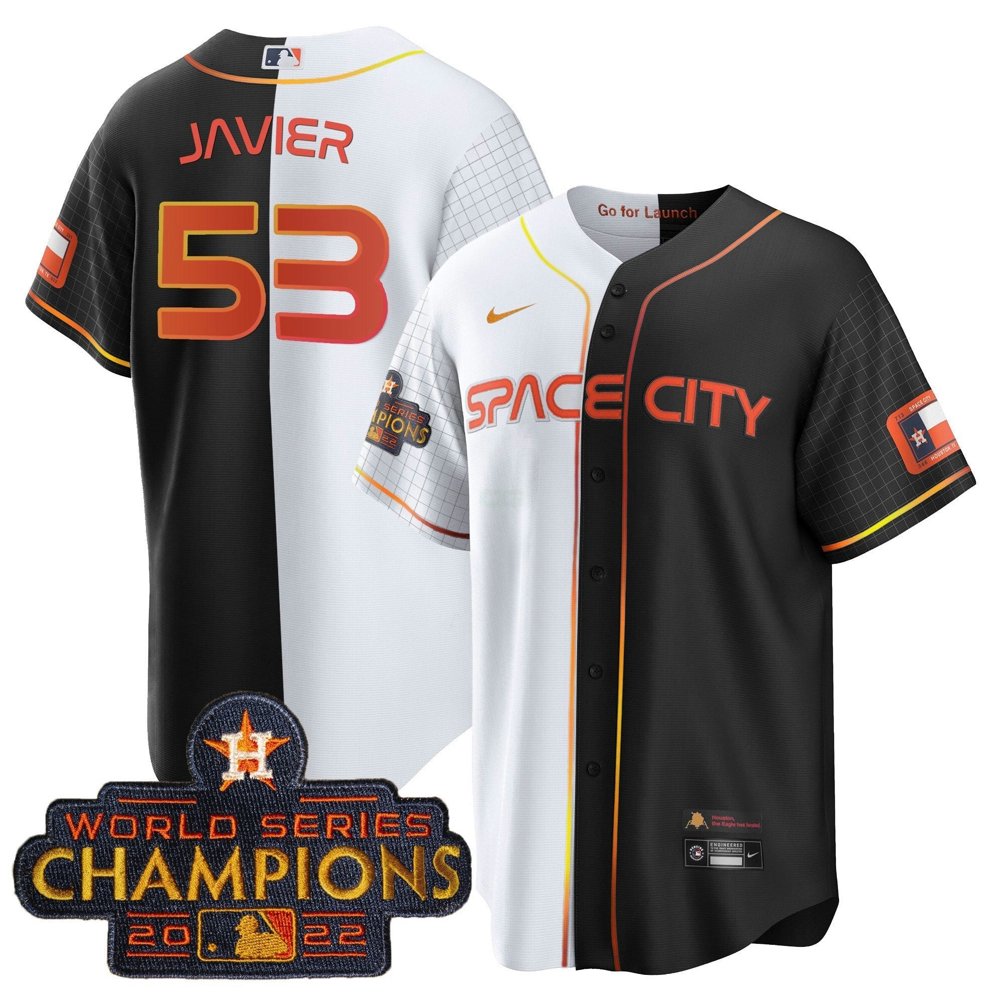 Camisa MLB Men’s 2023 Space City Champions Dourada Split Jersey