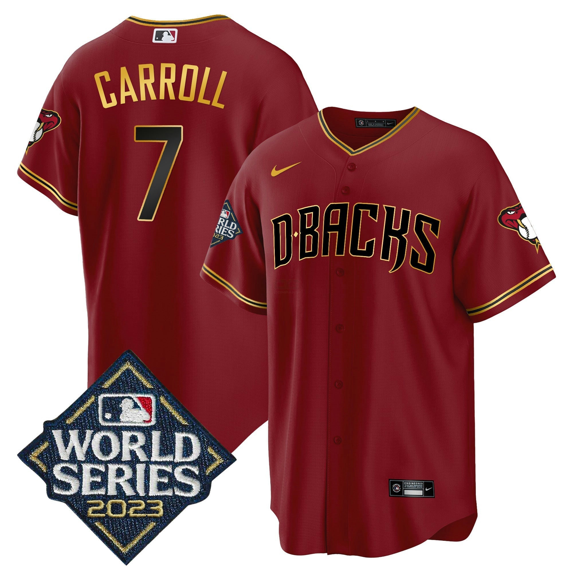 Camisa MLB Men’s 2023 World Series Cool Base Dourada Jersey