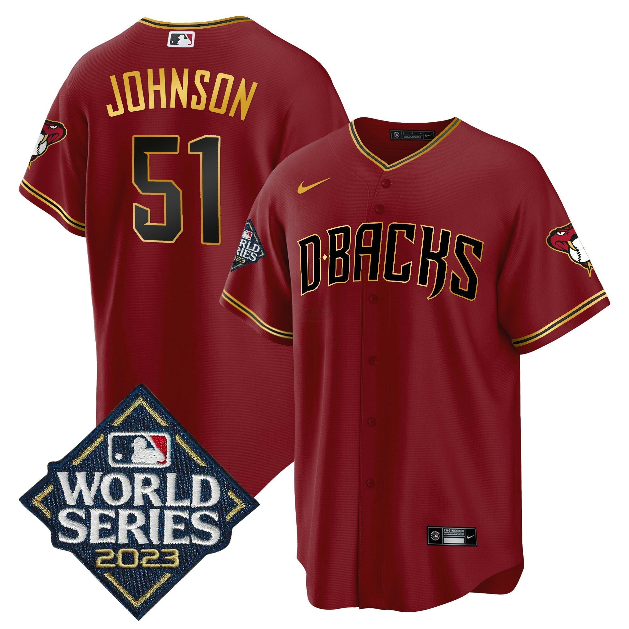 Camisa MLB Men’s 2023 World Series Cool Base Dourada Jersey