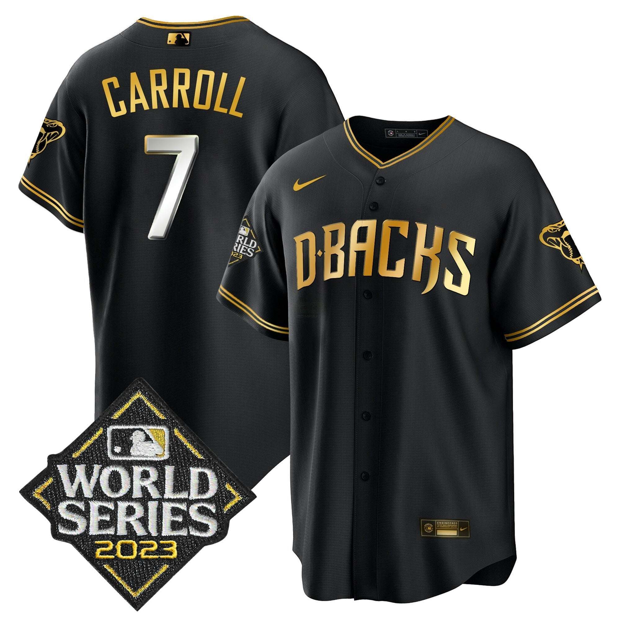 Camisa MLB Men’s 2023 World Series Cool Base Dourada Jersey