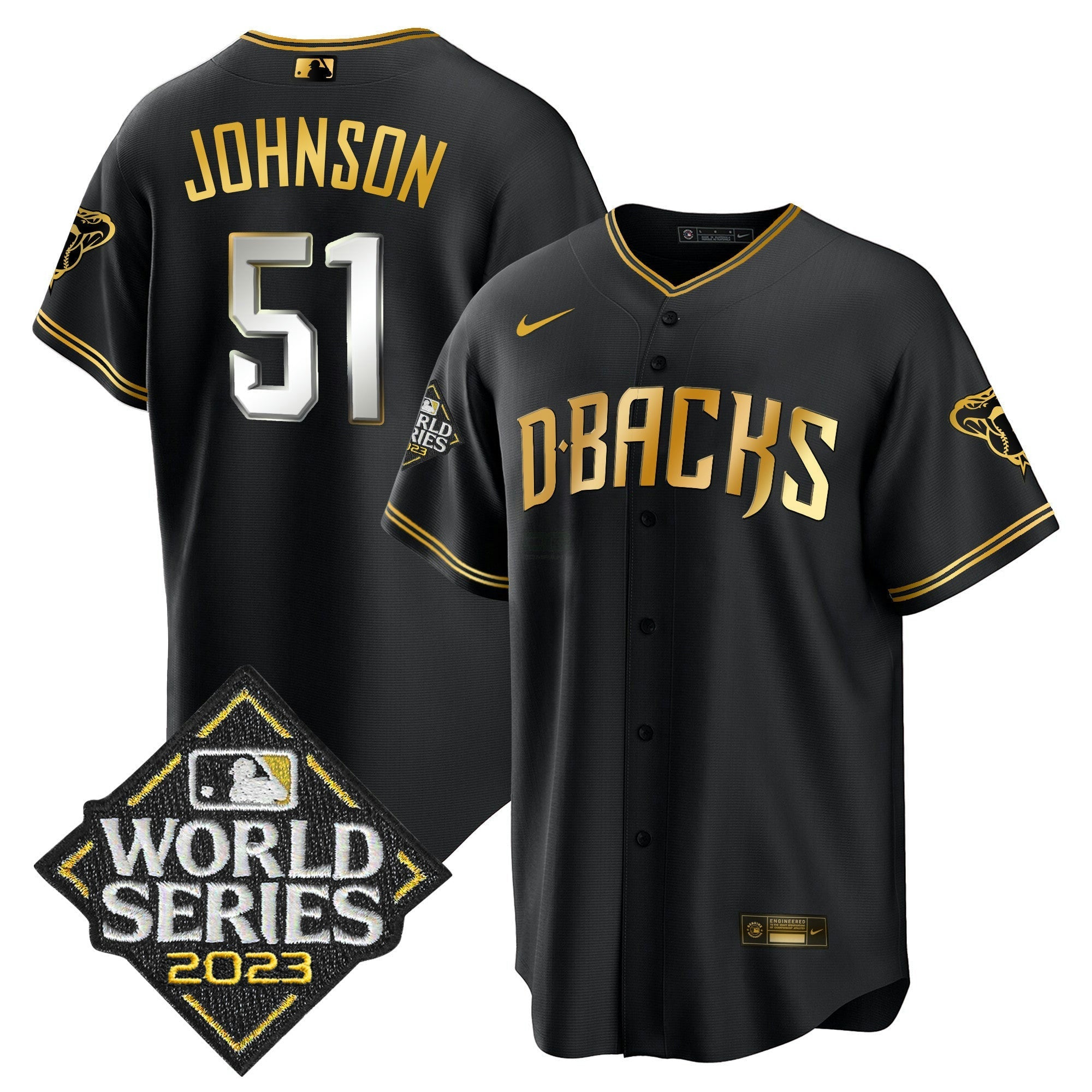 Camisa MLB Men’s 2023 World Series Cool Base Dourada Jersey