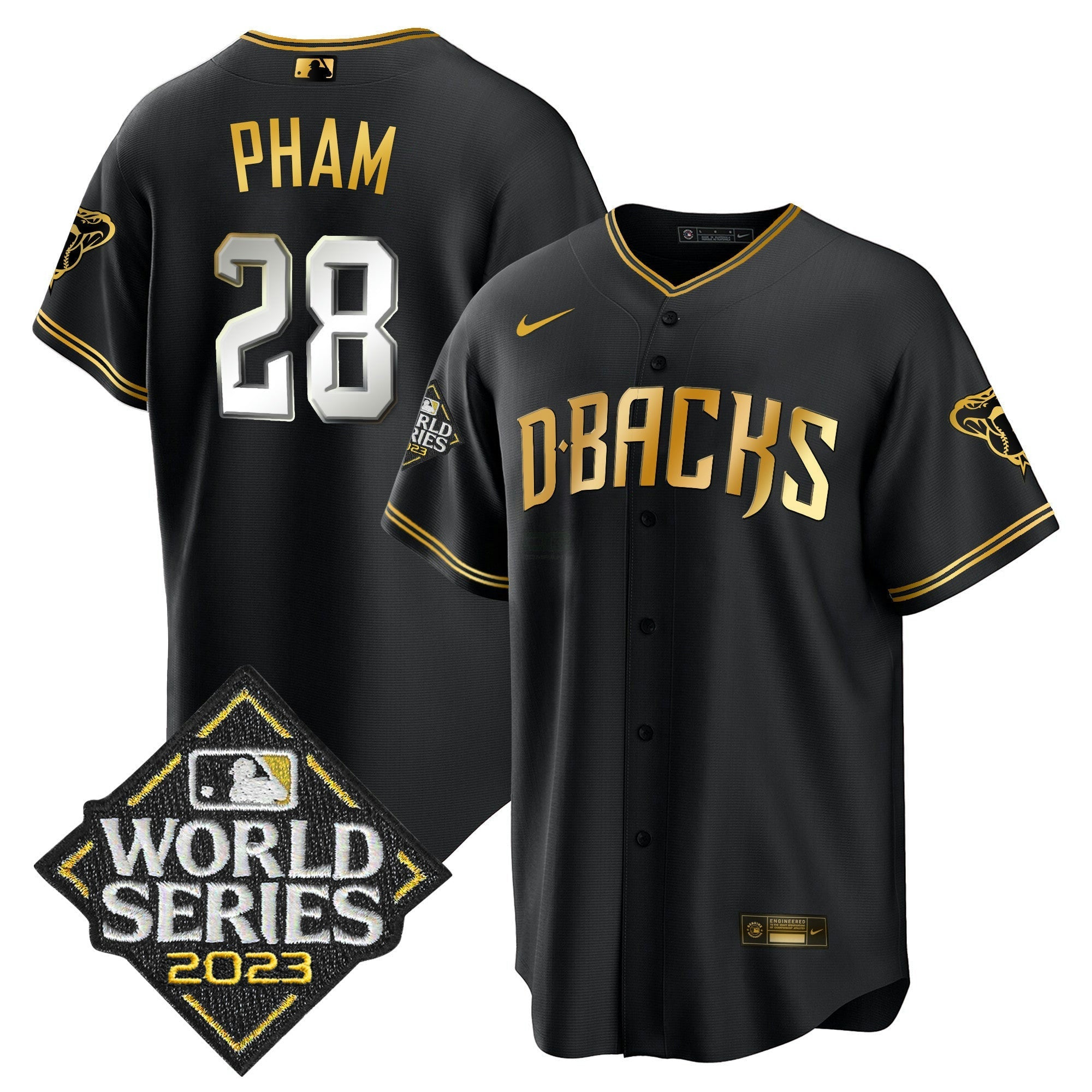 Camisa MLB Men’s 2023 World Series Cool Base Dourada Jersey