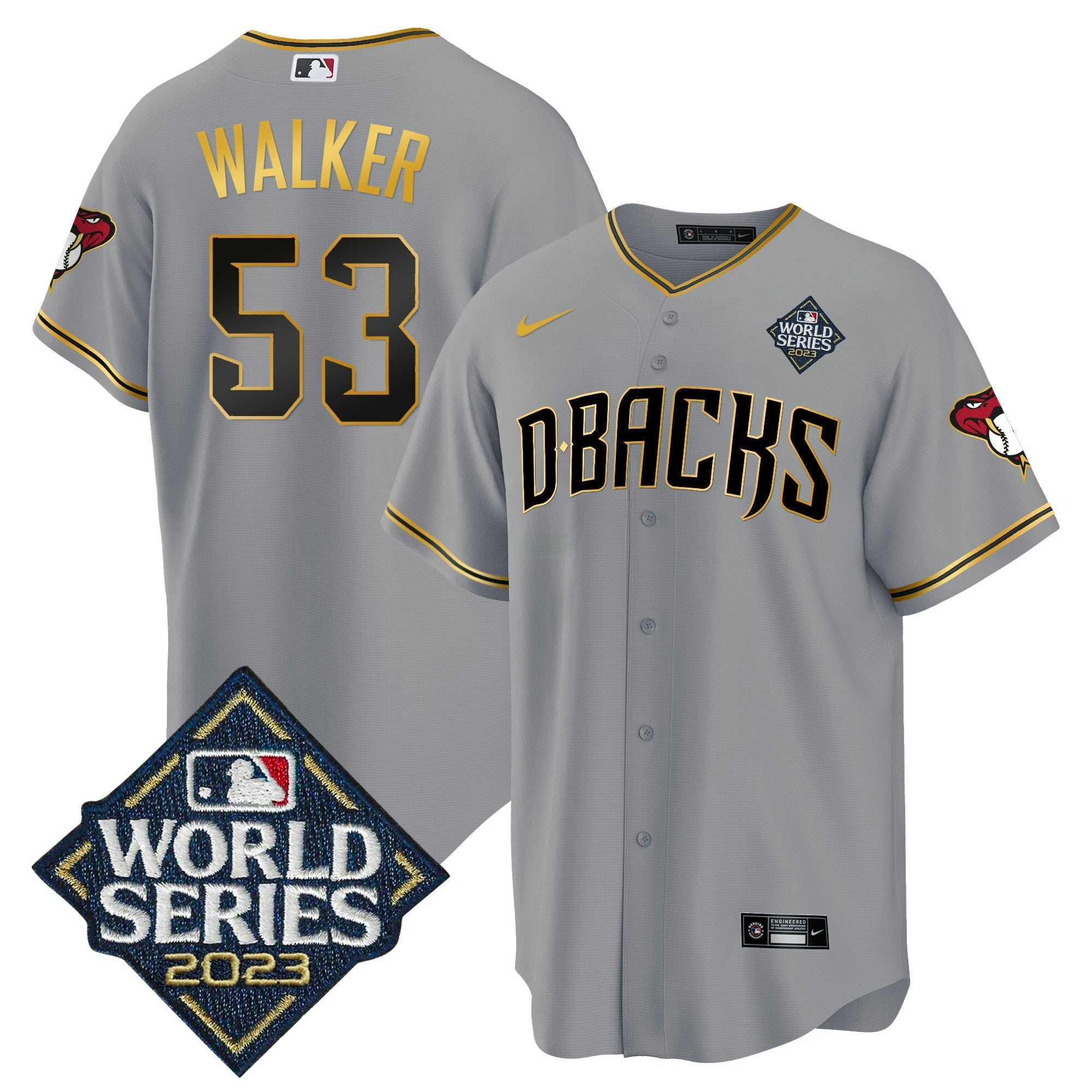 Camisa MLB Men’s 2023 World Series Cool Base Dourada Jersey V2