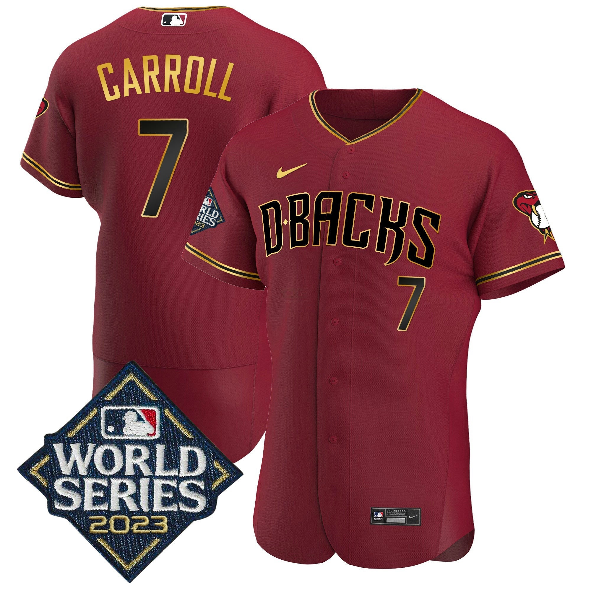 Camisa MLB Men’s 2023 World Series Flex Base Dourada Jersey