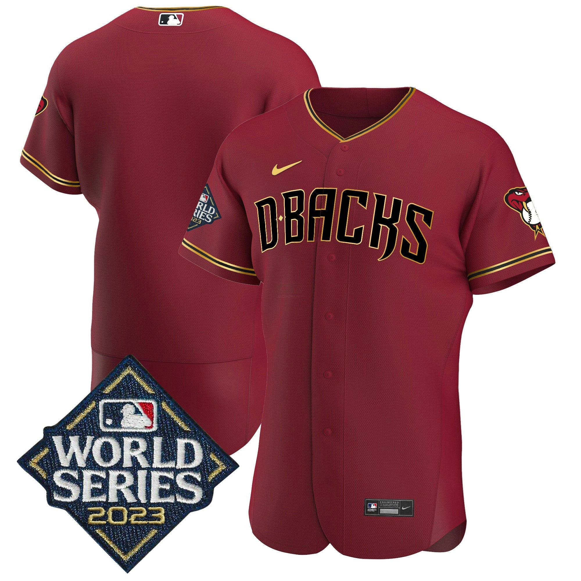 Camisa MLB Men’s 2023 World Series Flex Base Dourada Jersey
