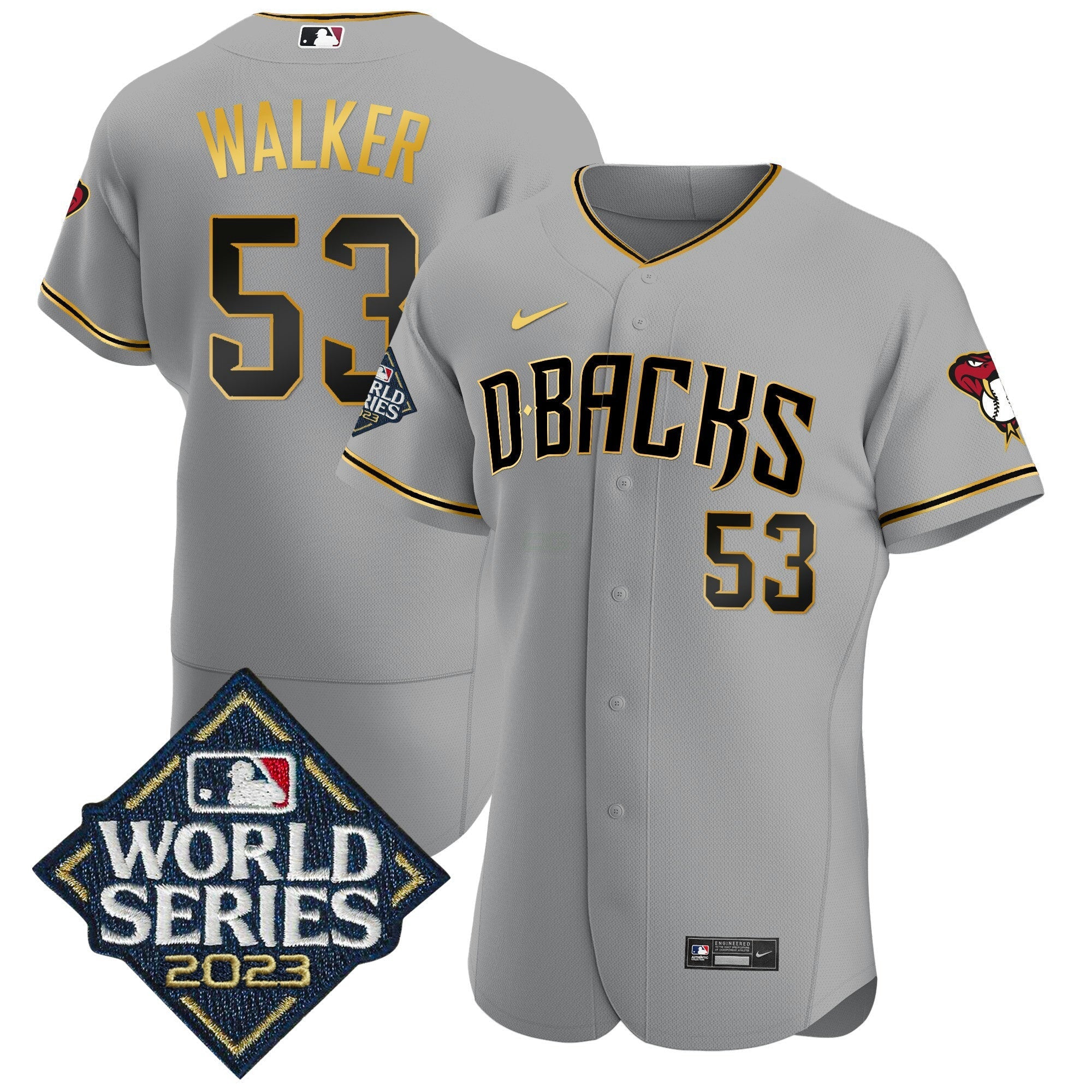 Camisa MLB Men’s 2023 World Series Flex Base Dourada Jersey