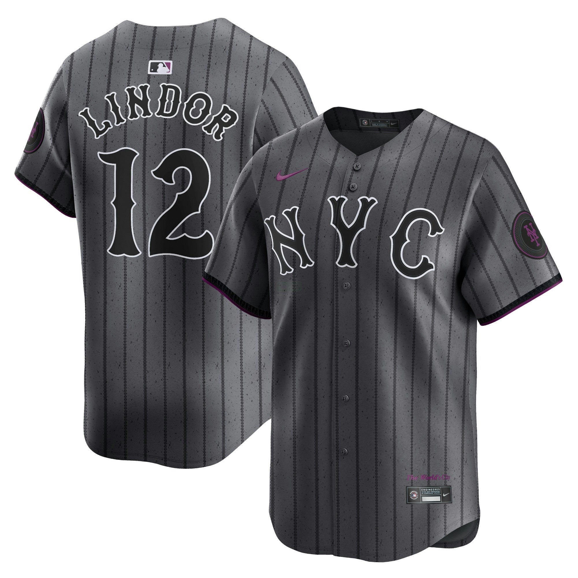 Camisa MLB Men’s 2024 City Connect Vapor Premier Limited Jersey – Graphite