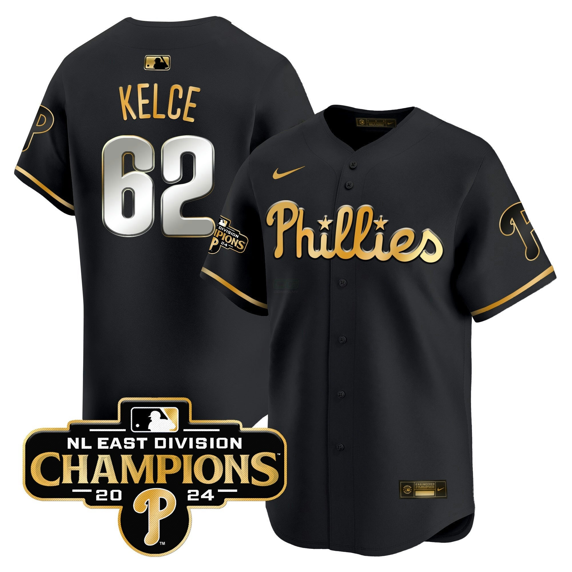 Camisa MLB Men’s 2024 NL East Division Champions Dourada Vapor Premier Limited Jersey