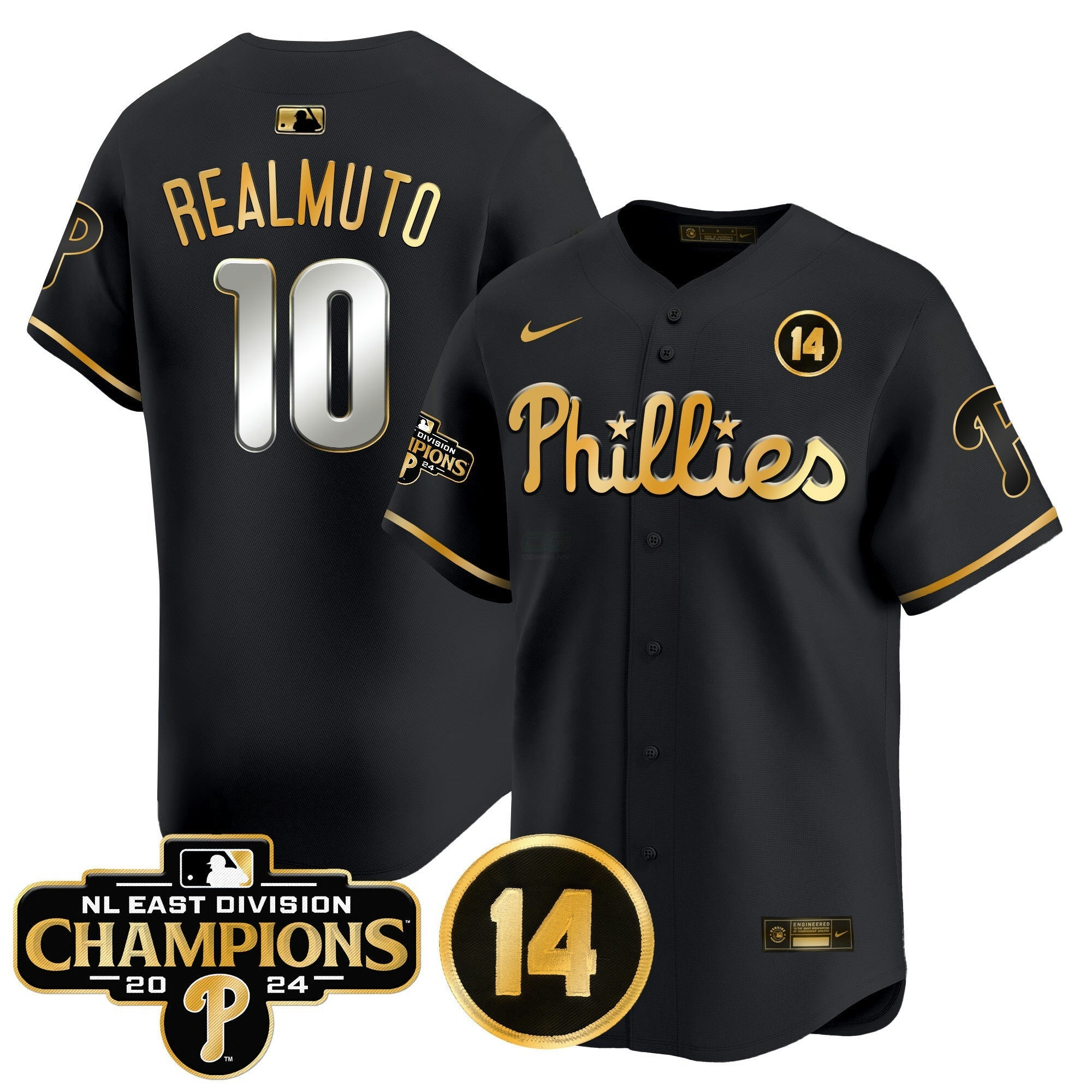 Camisa MLB Men’s 2024 NL East Division Champions & Pete Rose Patch Vapor Premier Limited Jersey