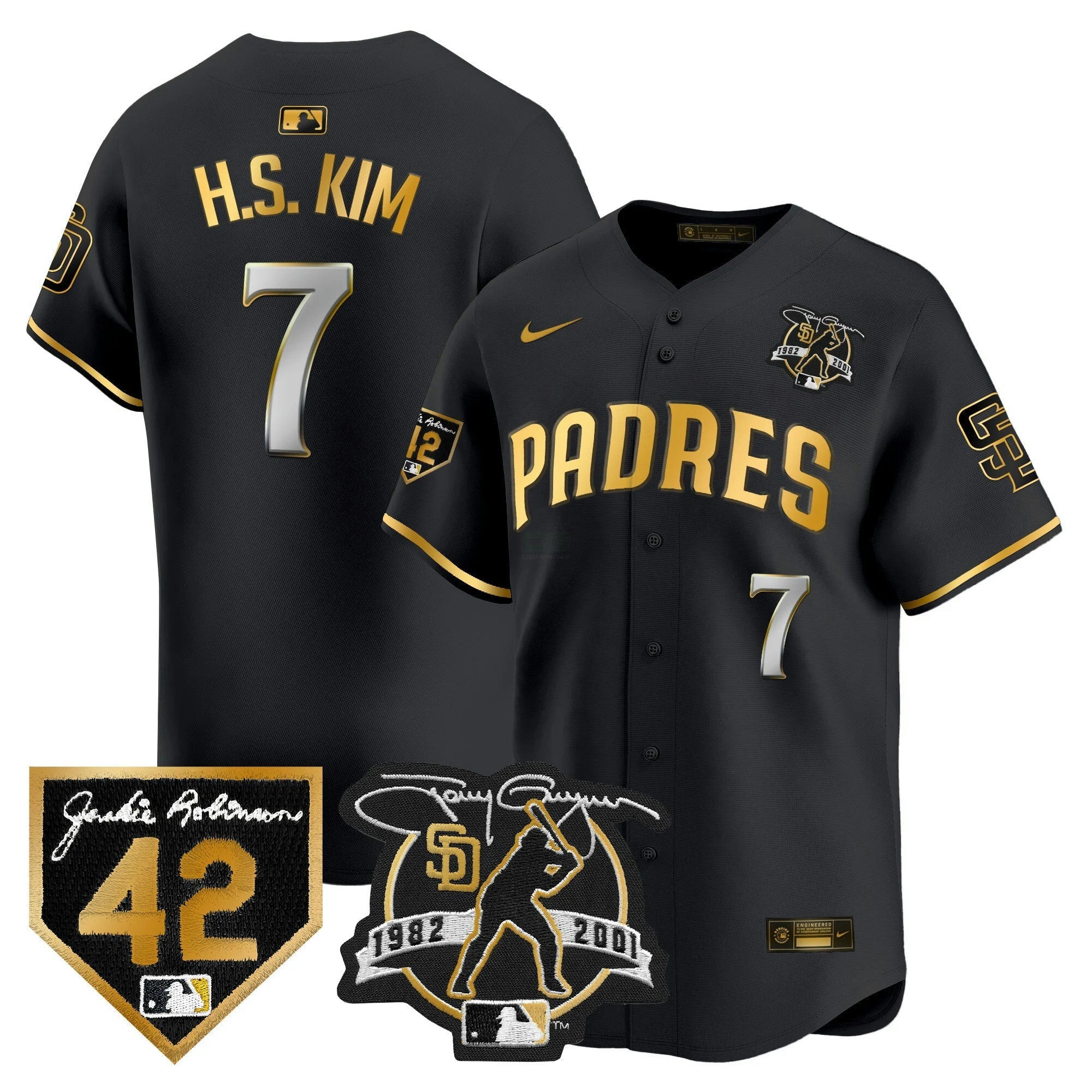 Camisa MLB Men’s 2024 Tony Gwynn & Robinson Patch Vapor Premier Limited Jersey