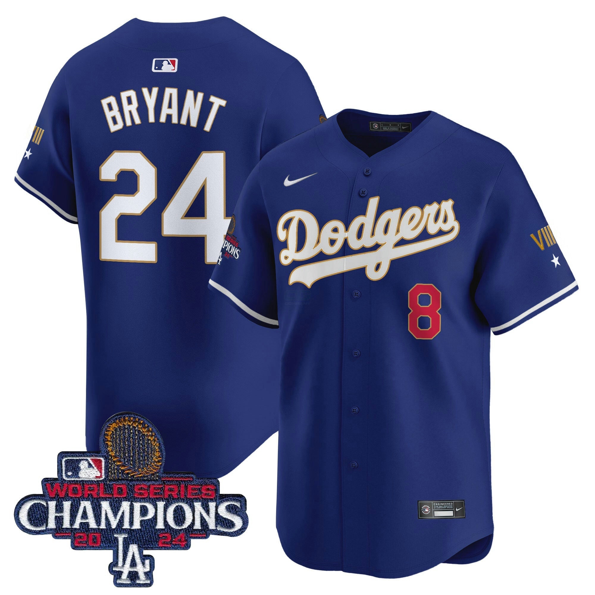 Camisa MLB Men’s 2024 World Series Champions Dourada Trim Vapor Premier Limited Jersey