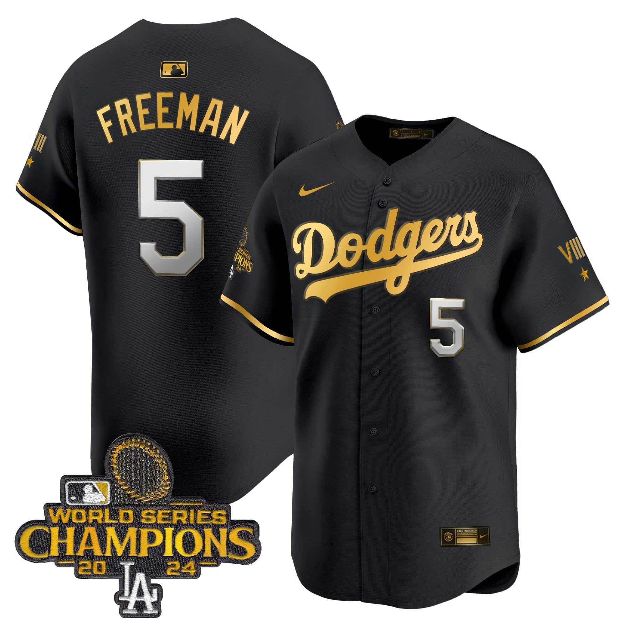 Camisa MLB Men’s 2024 World Series Champions Dourada Trim Vapor Premier Limited Jersey