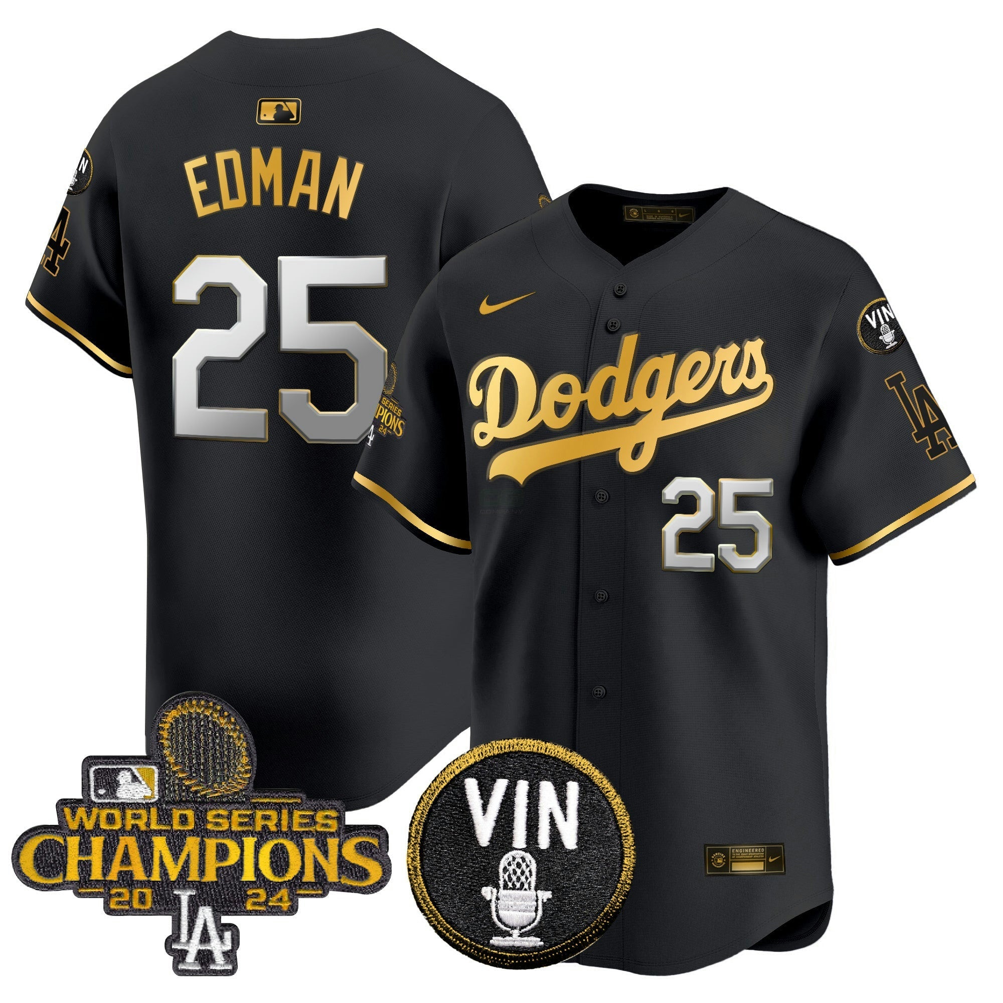 Camisa MLB Men’s 2024 World Series Champions Dourada Trim Vapor Premier Limited Jersey V3
