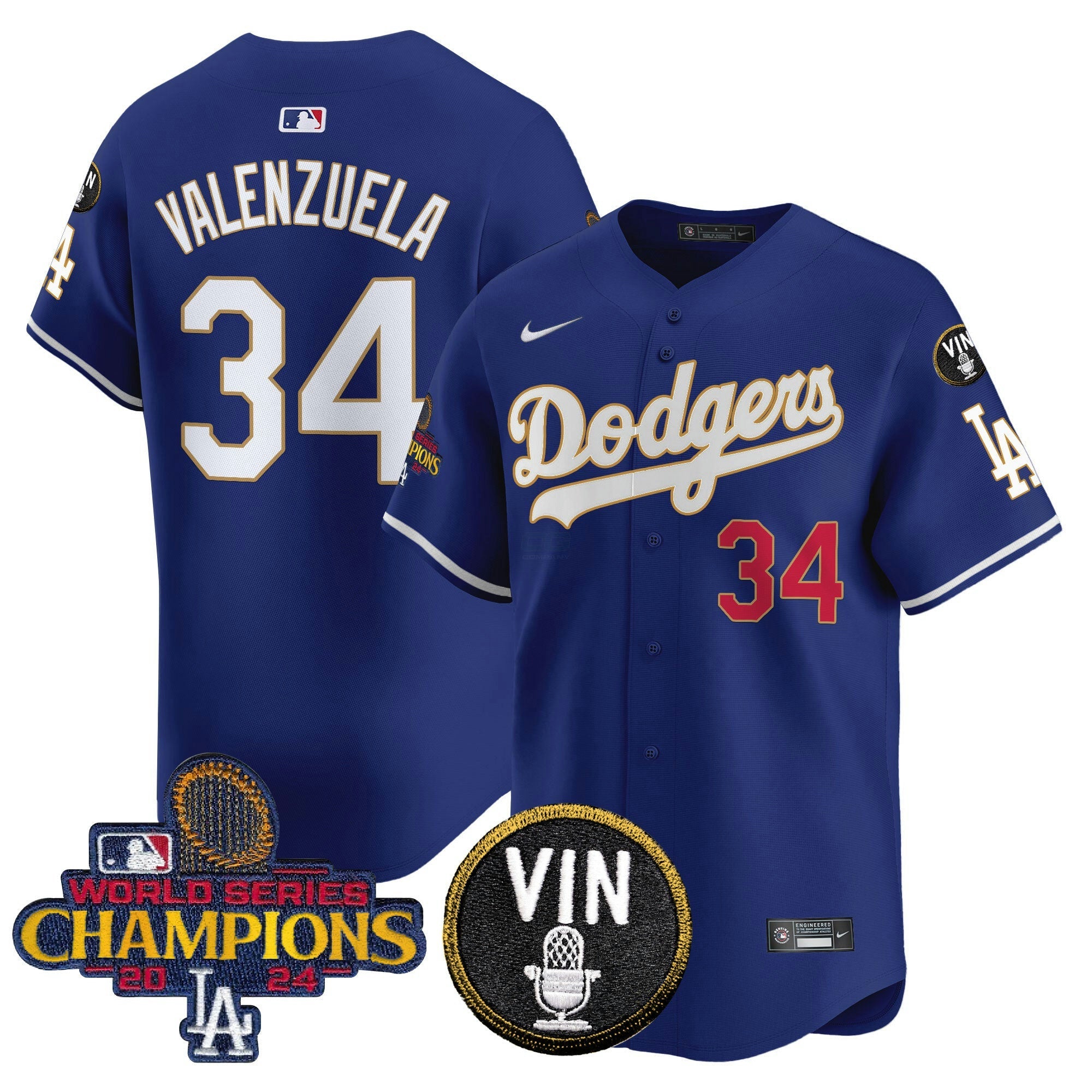 Camisa MLB Men’s 2024 World Series Champions Dourada Trim Vapor Premier Limited Jersey V3