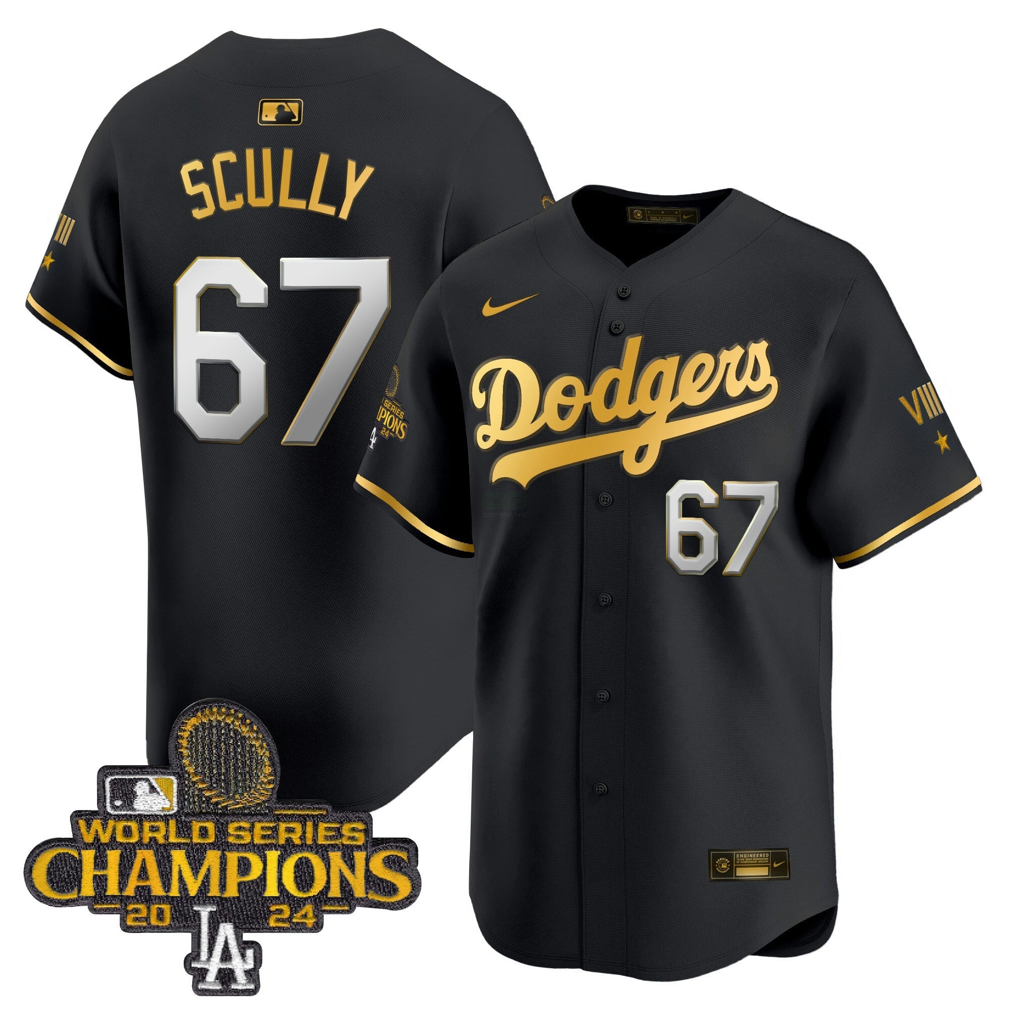 Camisa MLB Men’s 2024 World Series Champions Dourada Trim Vapor Premier Limited Jersey