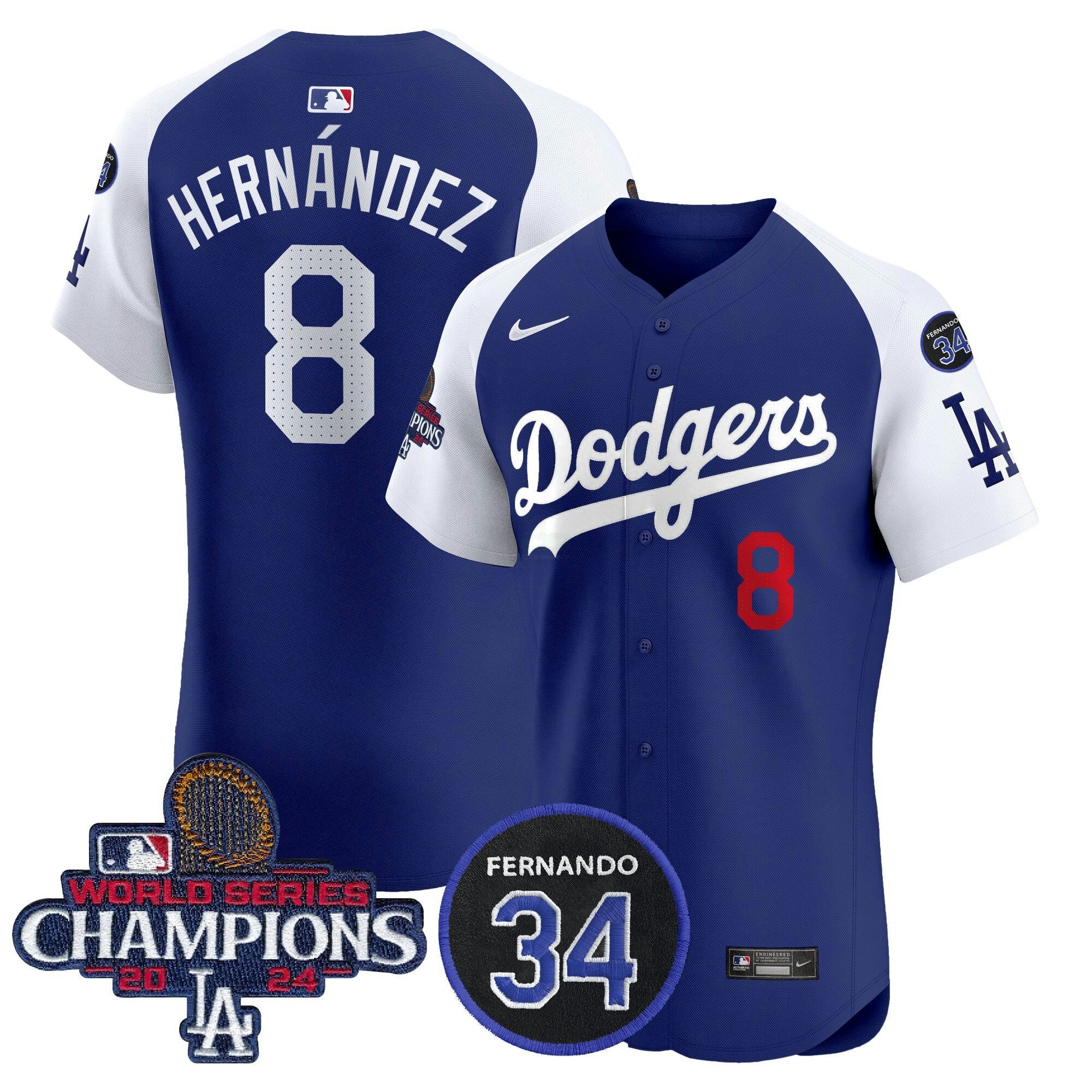 Camisa MLB Men’s 2024 World Series Champions Patch Vapor Premier Elite Jersey V2