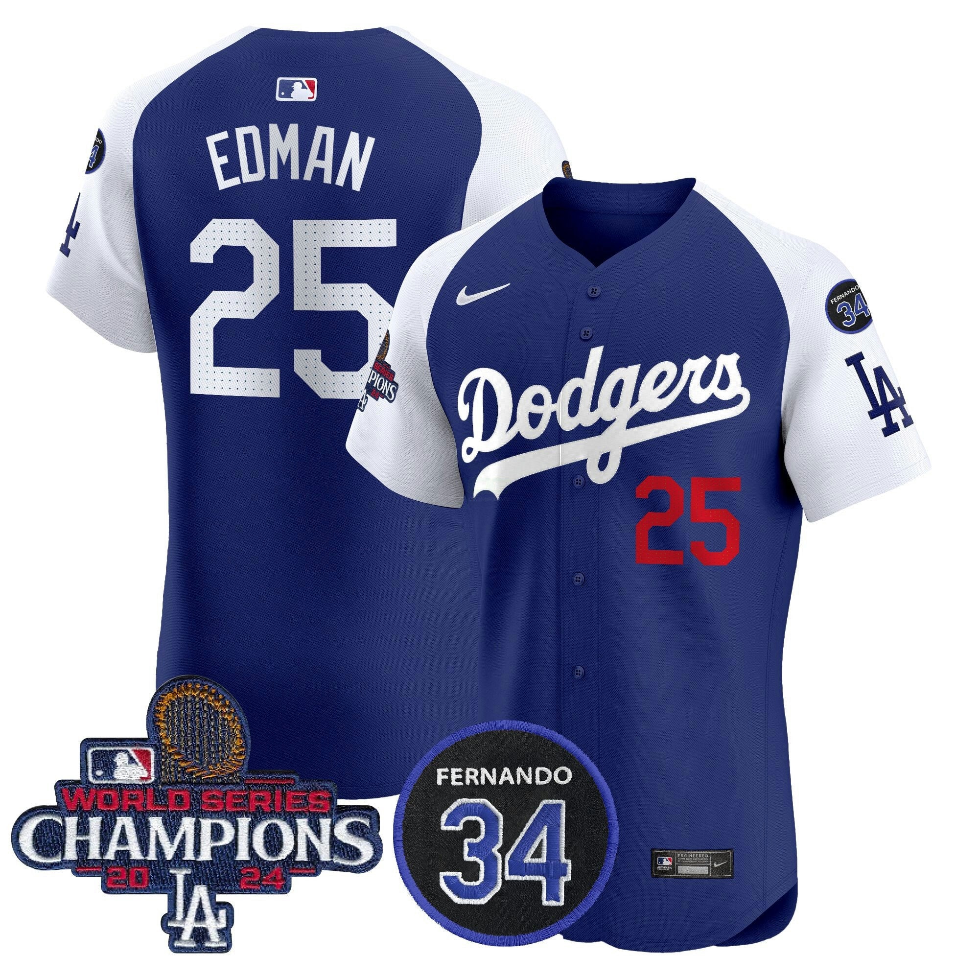 Camisa MLB Men’s 2024 World Series Champions Patch Vapor Premier Elite Jersey V2