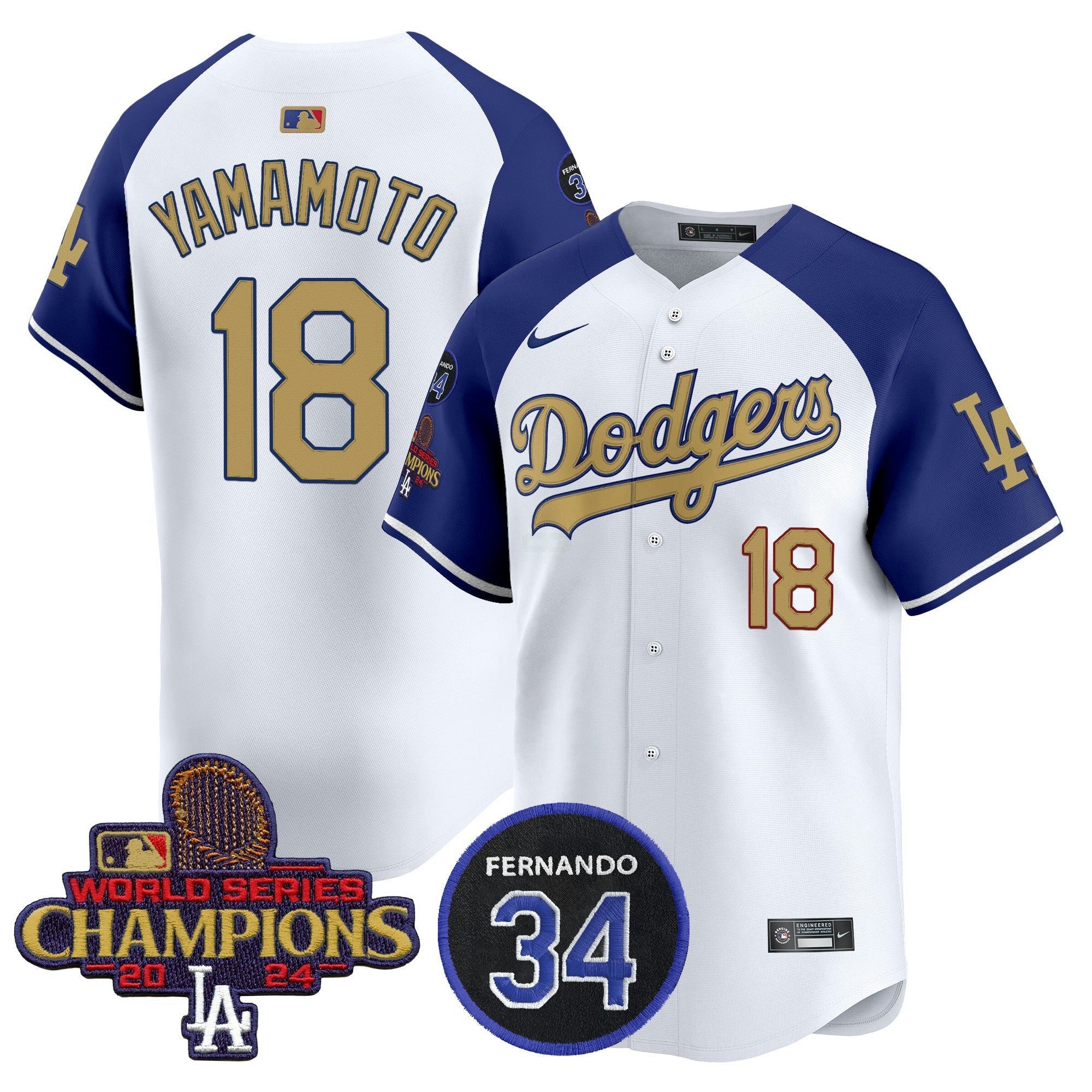 Camisa MLB Men’s 2025 #34 Fernando Patch Dourada Vapor Premier Limited Jersey