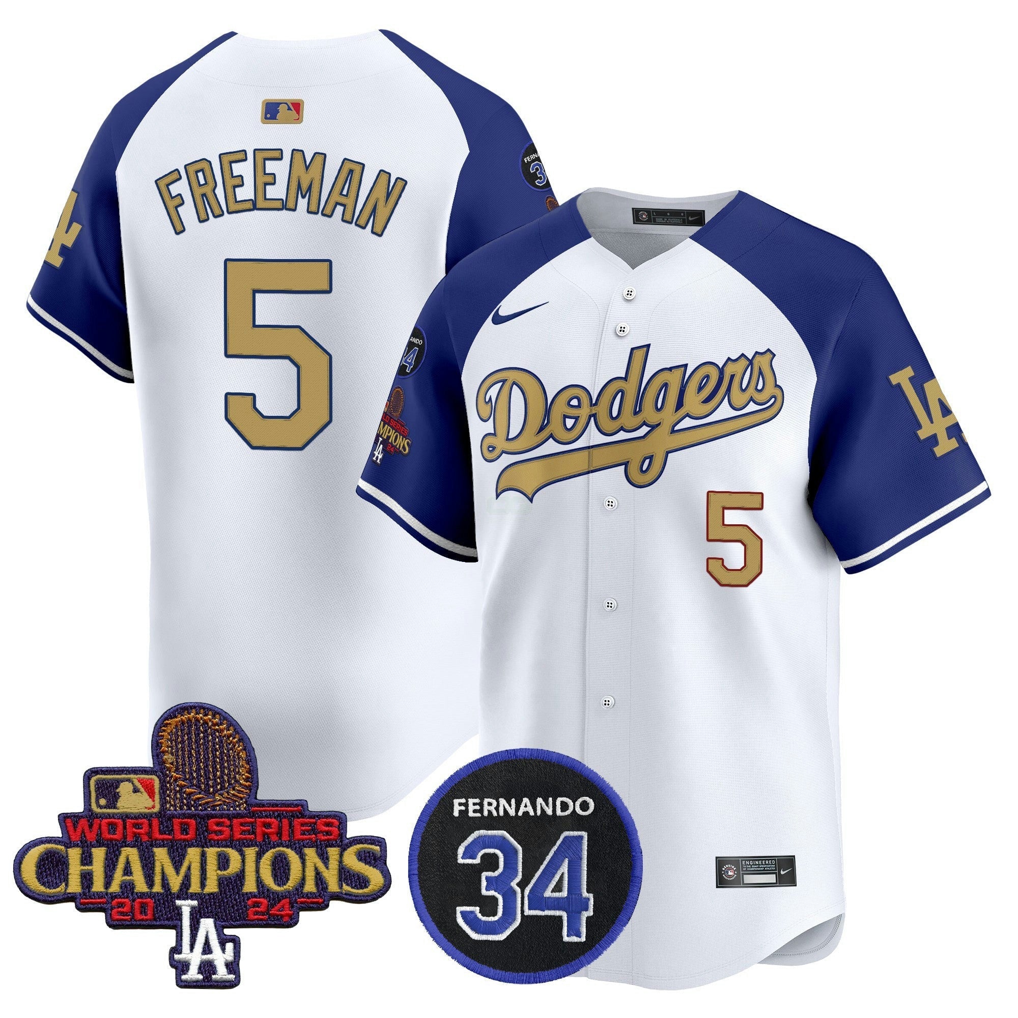 Camisa MLB Men’s 2025 #34 Fernando Patch Dourada Vapor Premier Limited Jersey