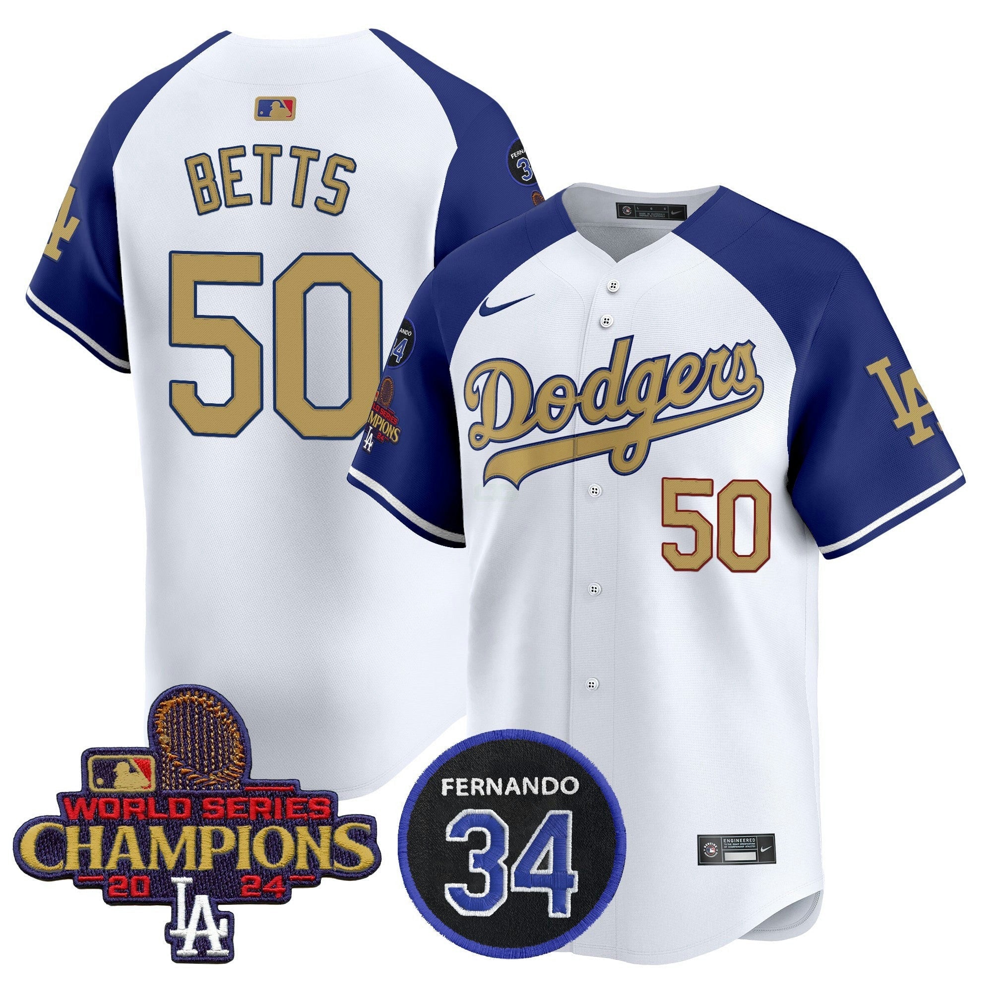 Camisa MLB Men’s 2025 #34 Fernando Patch Dourada Vapor Premier Limited Jersey